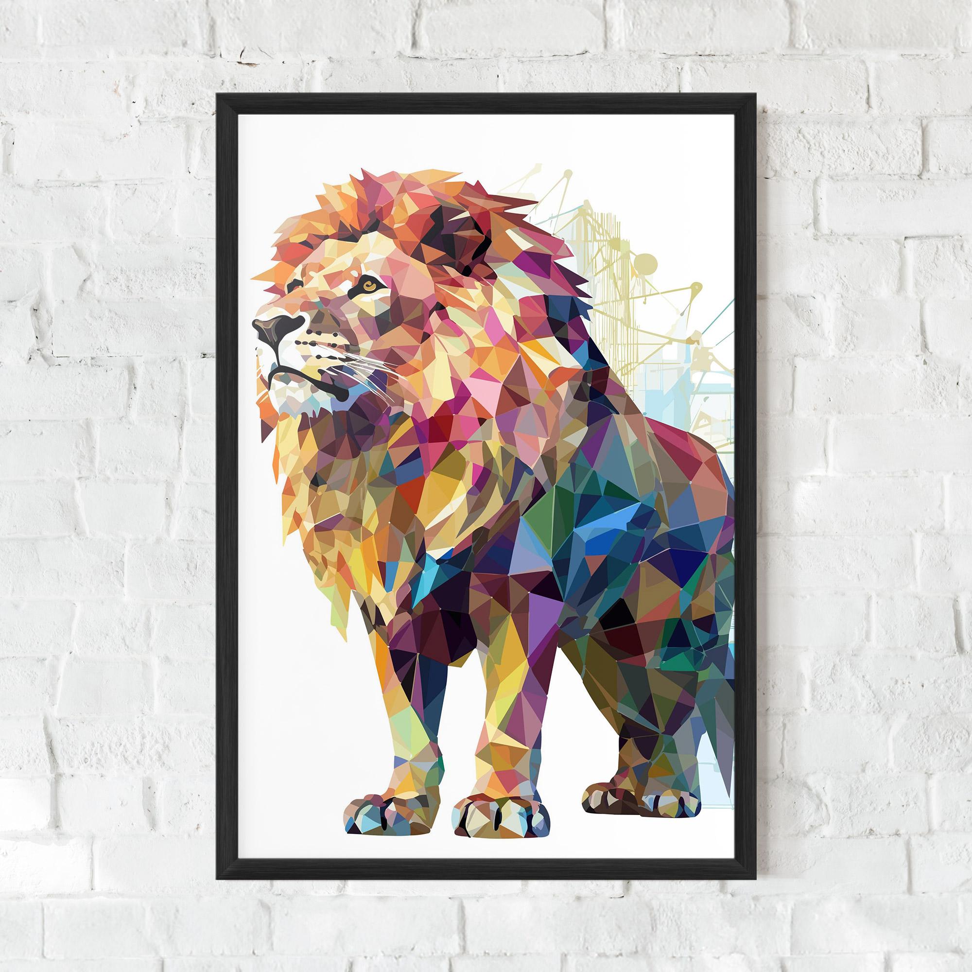 Plakat w Ramie Artistic Lion mockup 0