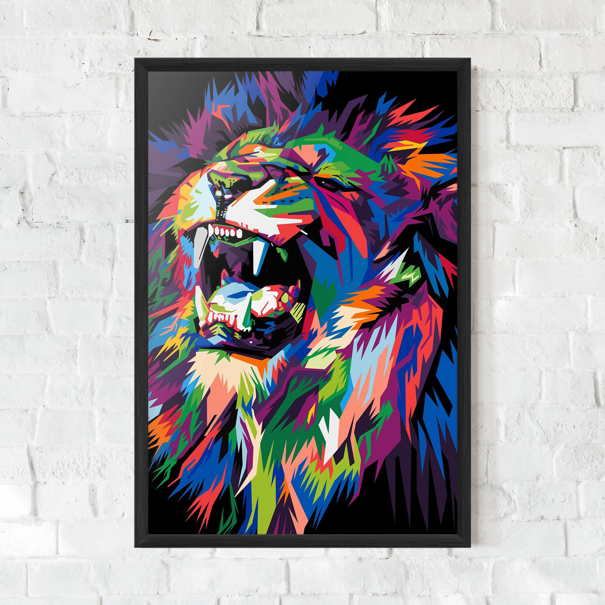 Plakat w Ramie Beautiful Lion mockup 0