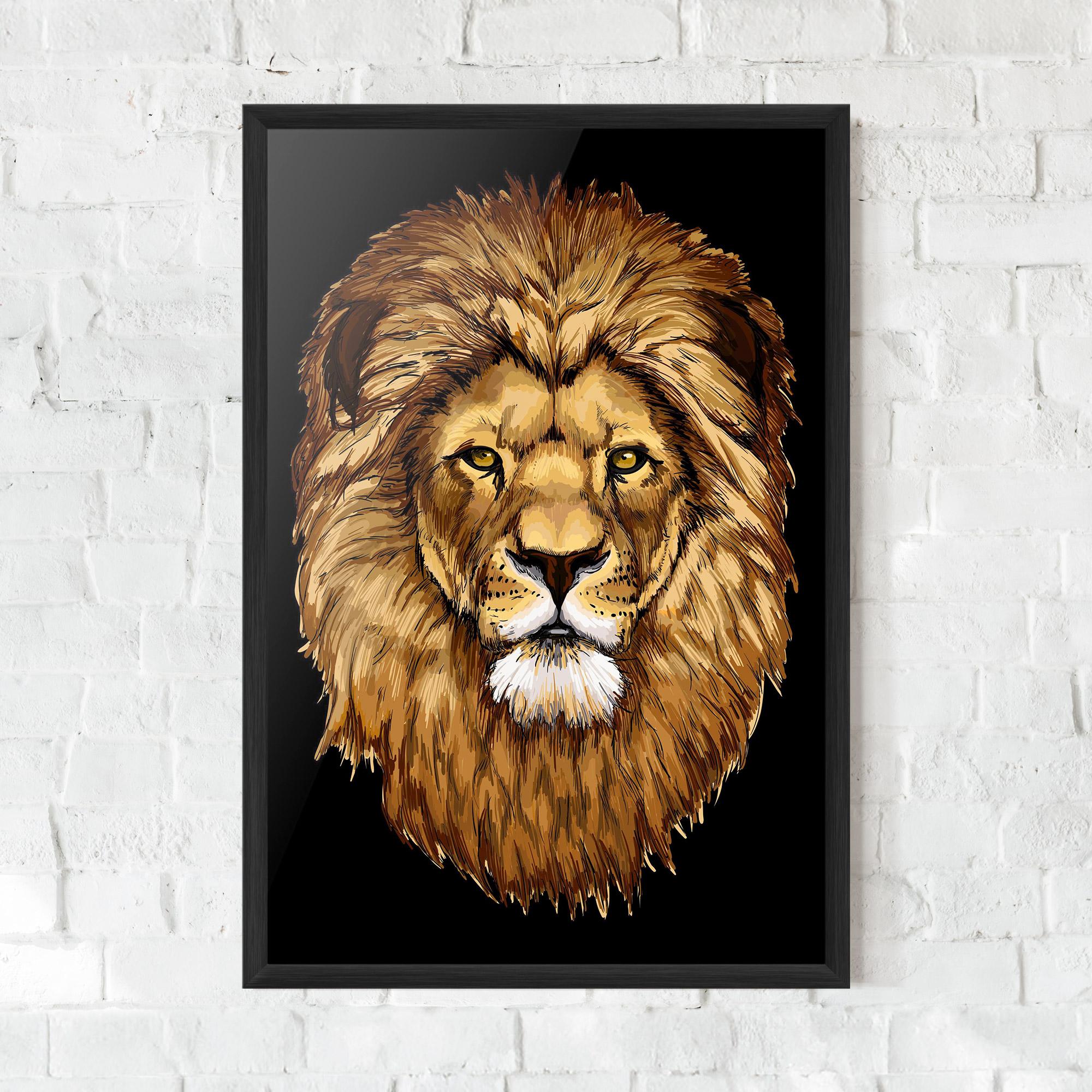 Plakat w Ramie Lion Head mockup 0