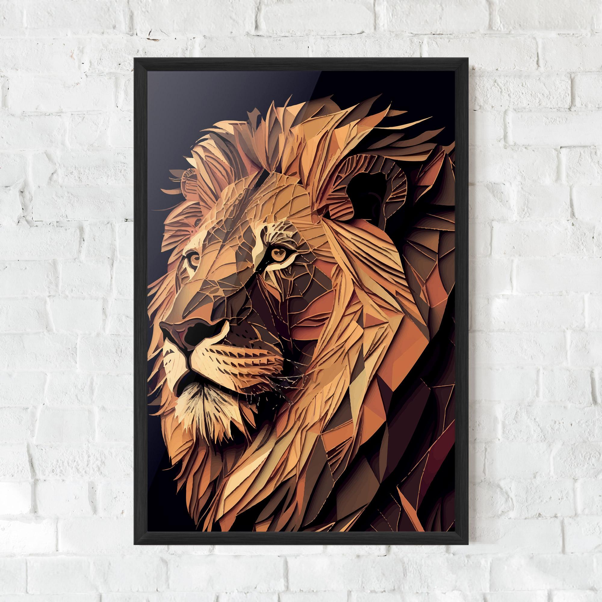Plakat w Ramie Orange Mix Lion mockup 0