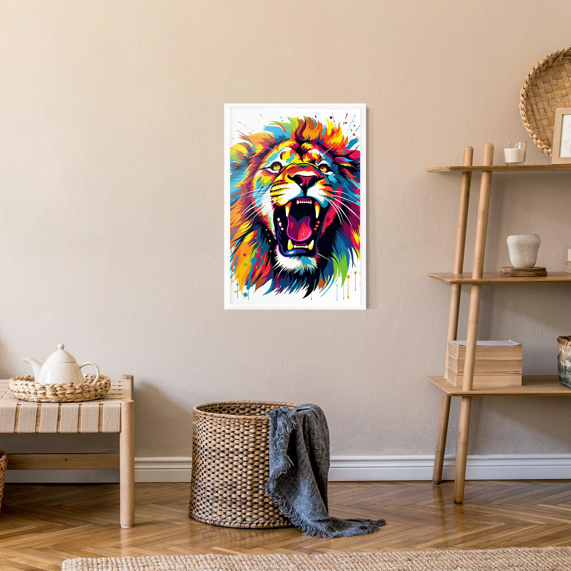 Plakat w Ramie Angry Lion Mix mockup 9