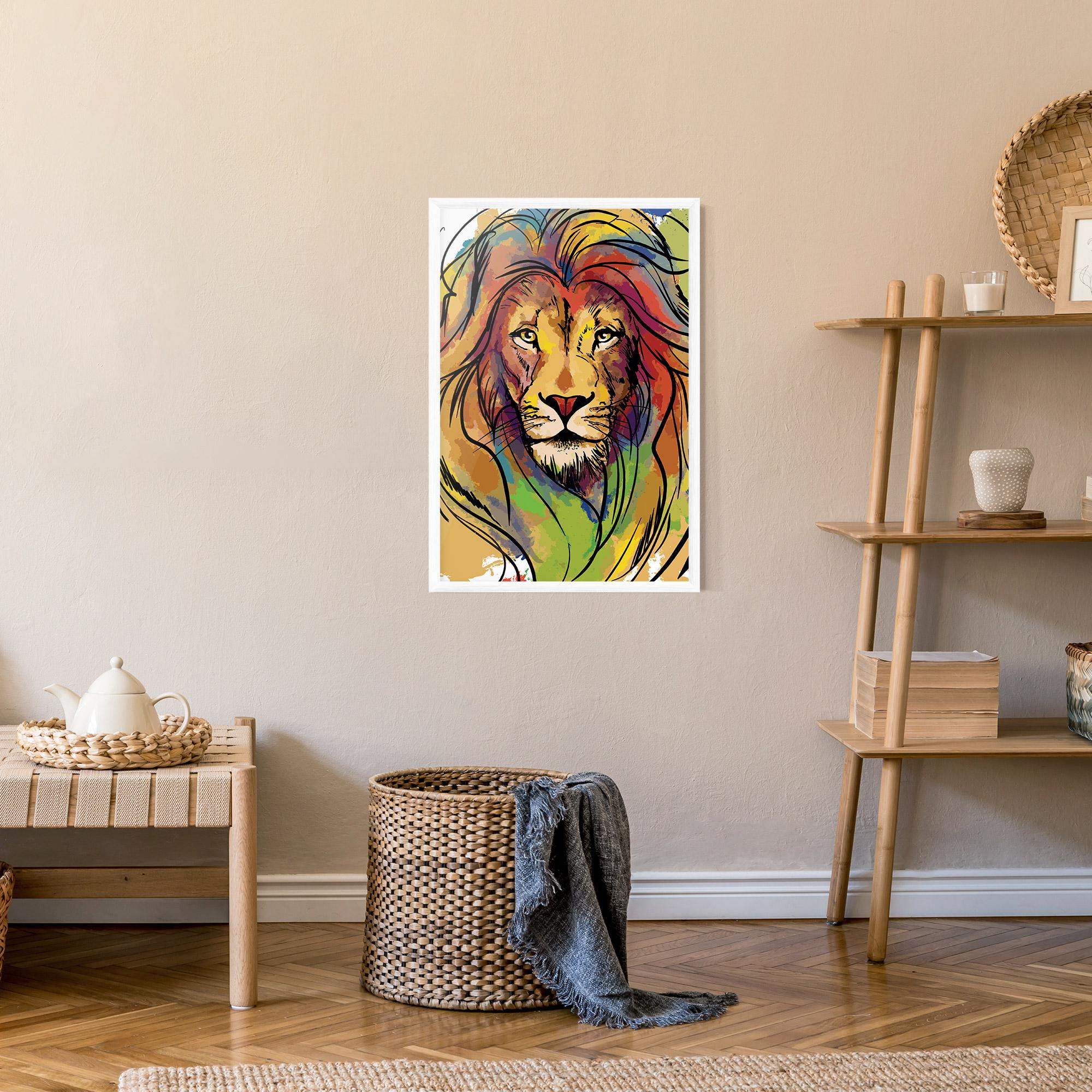 Plakat w Ramie Drawn Lion mockup 9