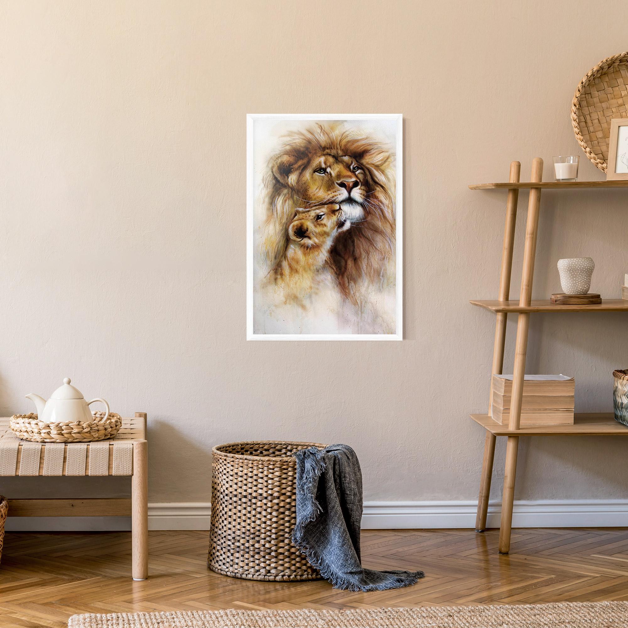 Plakat w Ramie Lion Love mockup 9