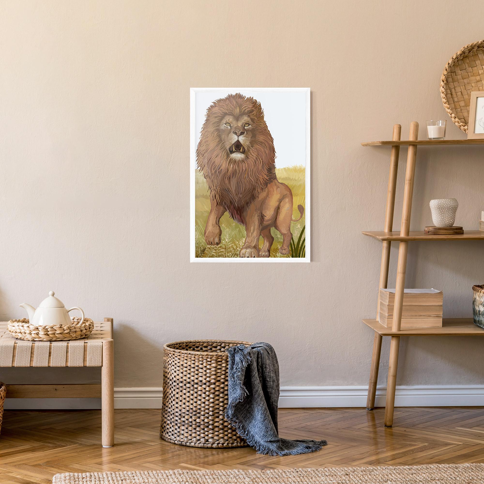 Plakat w Ramie Wild Lion mockup 9