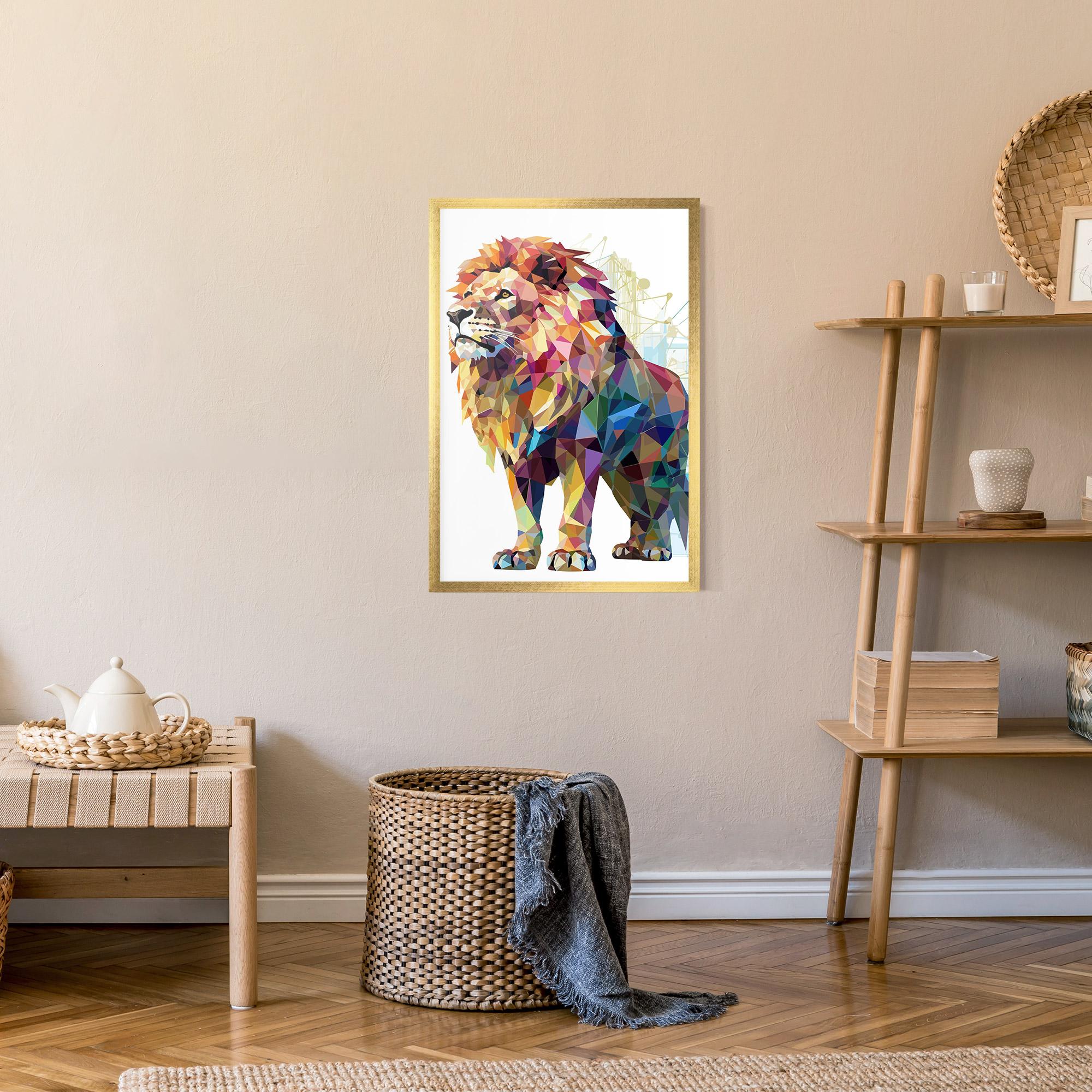 Plakat w Ramie Artistic Lion mockup 9