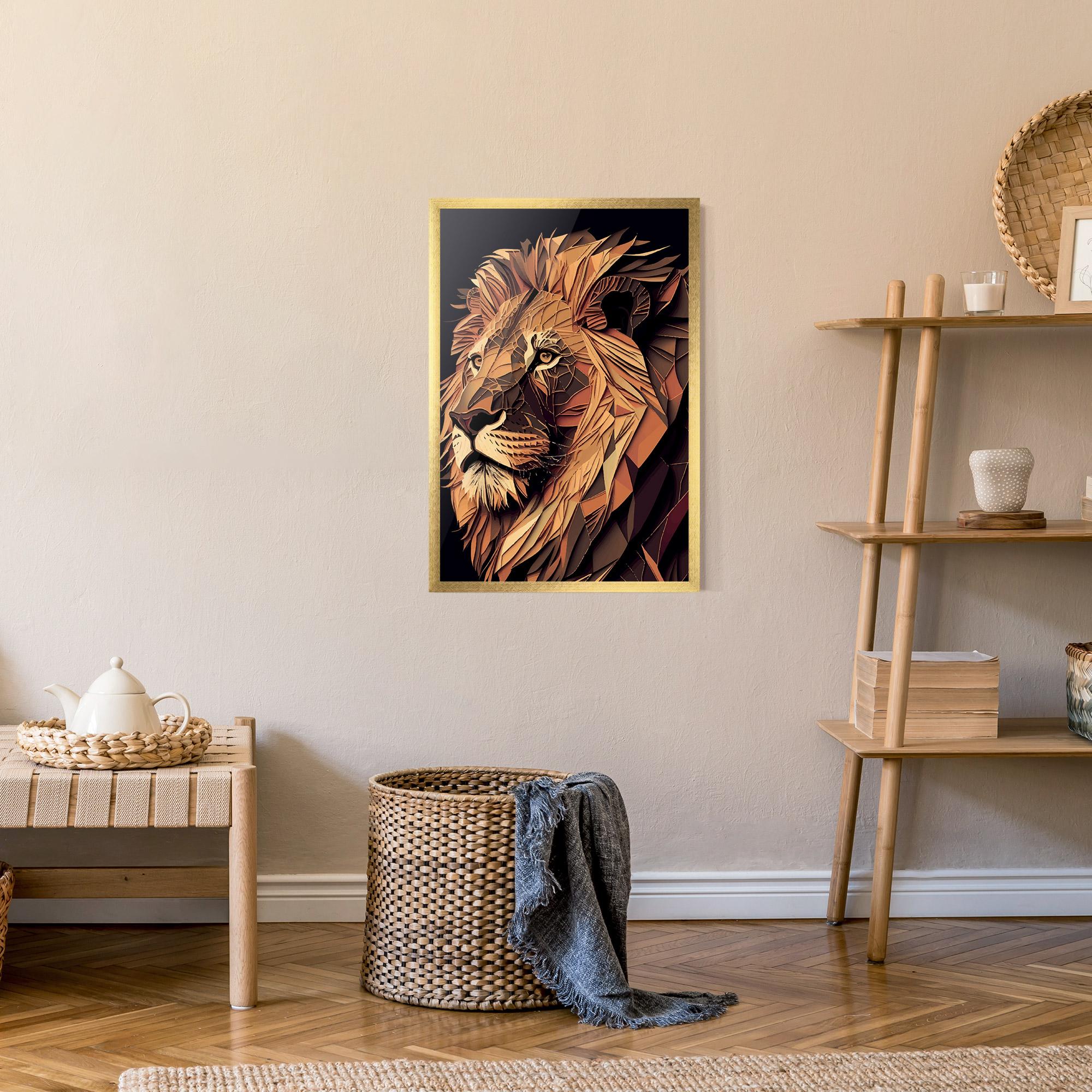 Plakat w Ramie Orange Mix Lion mockup 9