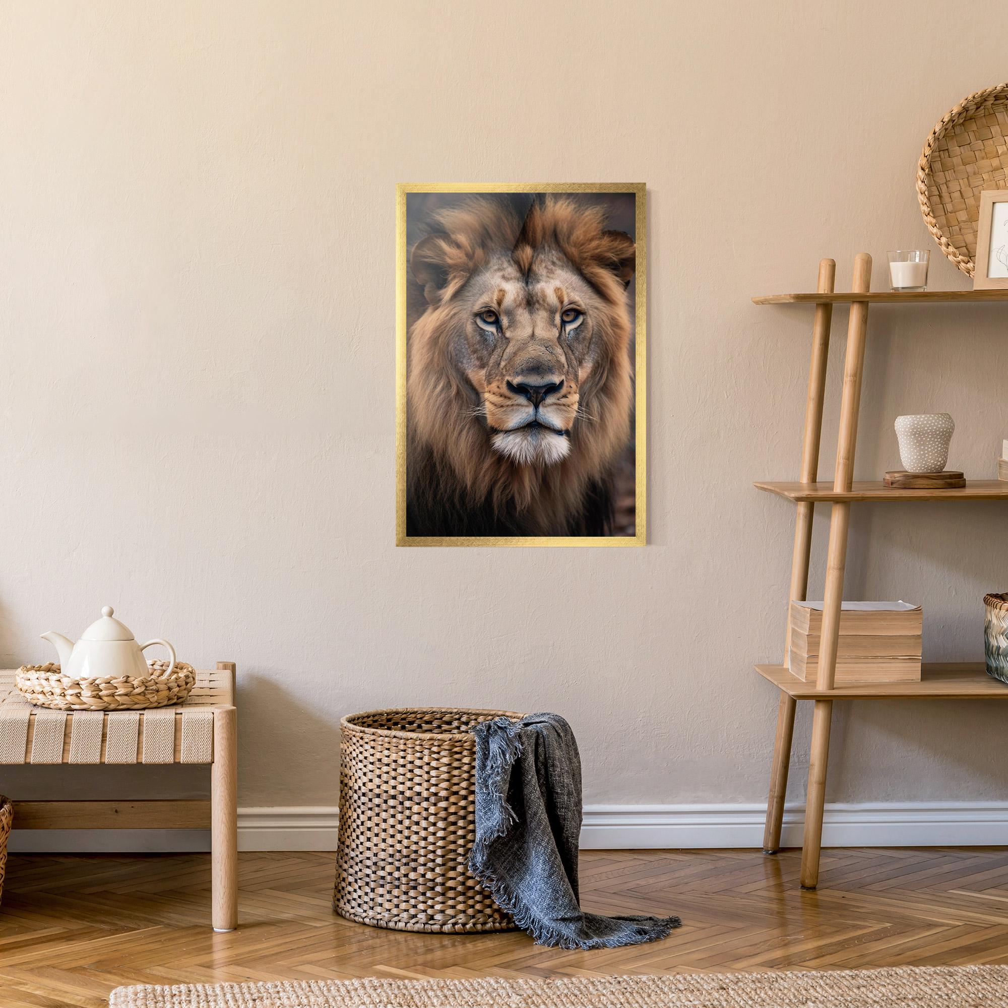 Plakat w Ramie Wild Lion View mockup 9