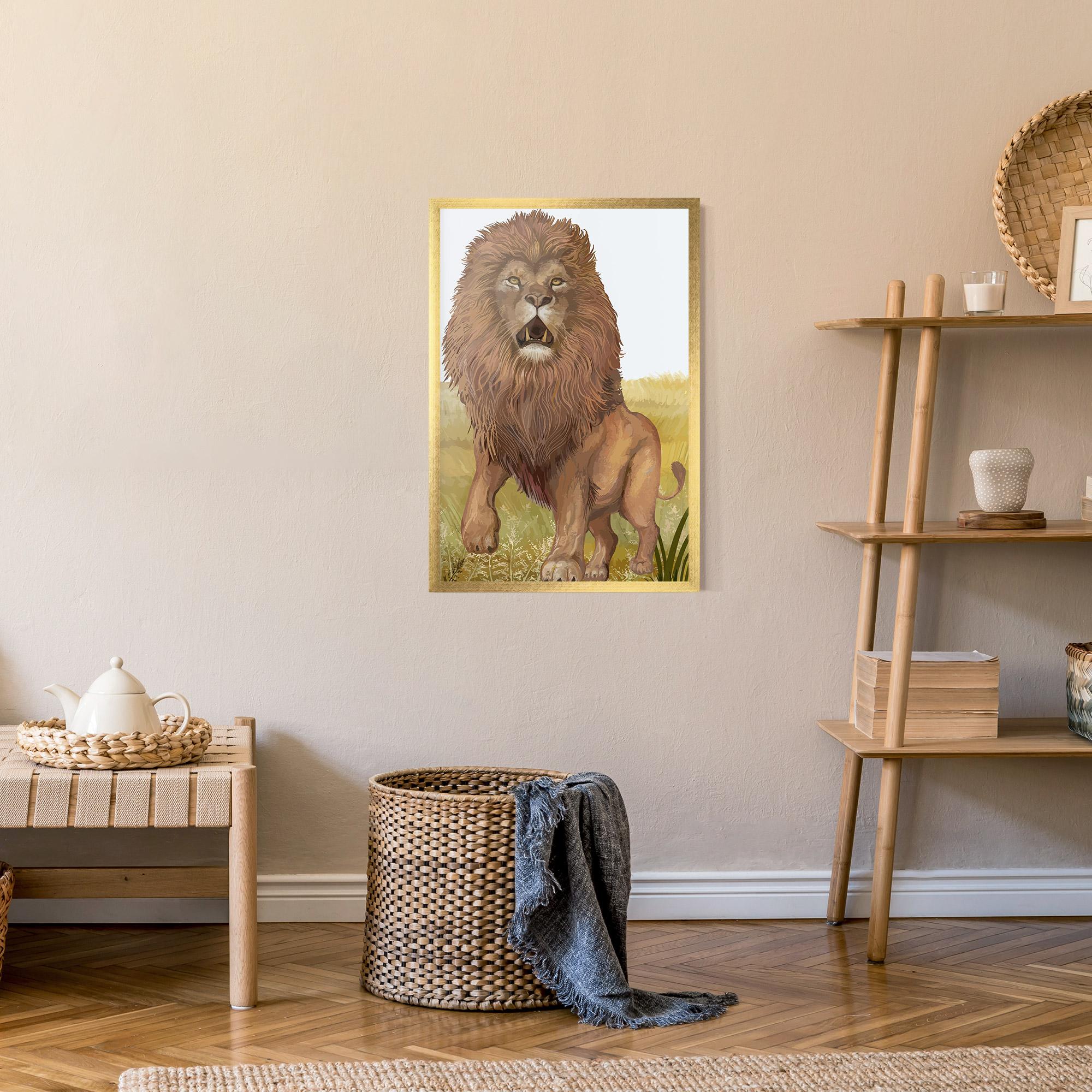 Plakat w Ramie Wild Lion mockup 9