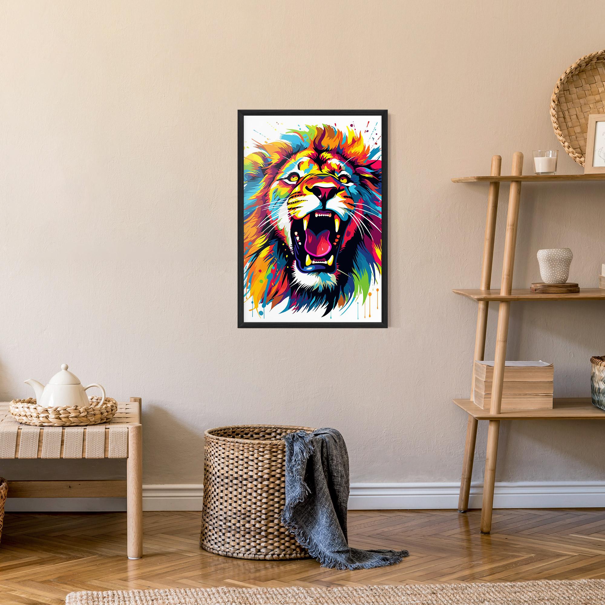Plakat w Ramie Angry Lion Mix mockup 9