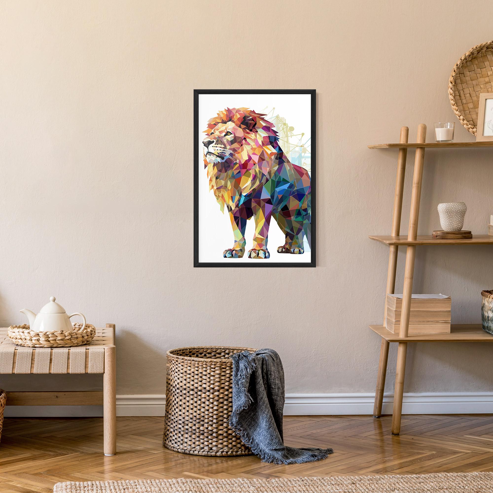 Plakat w Ramie Artistic Lion mockup 9