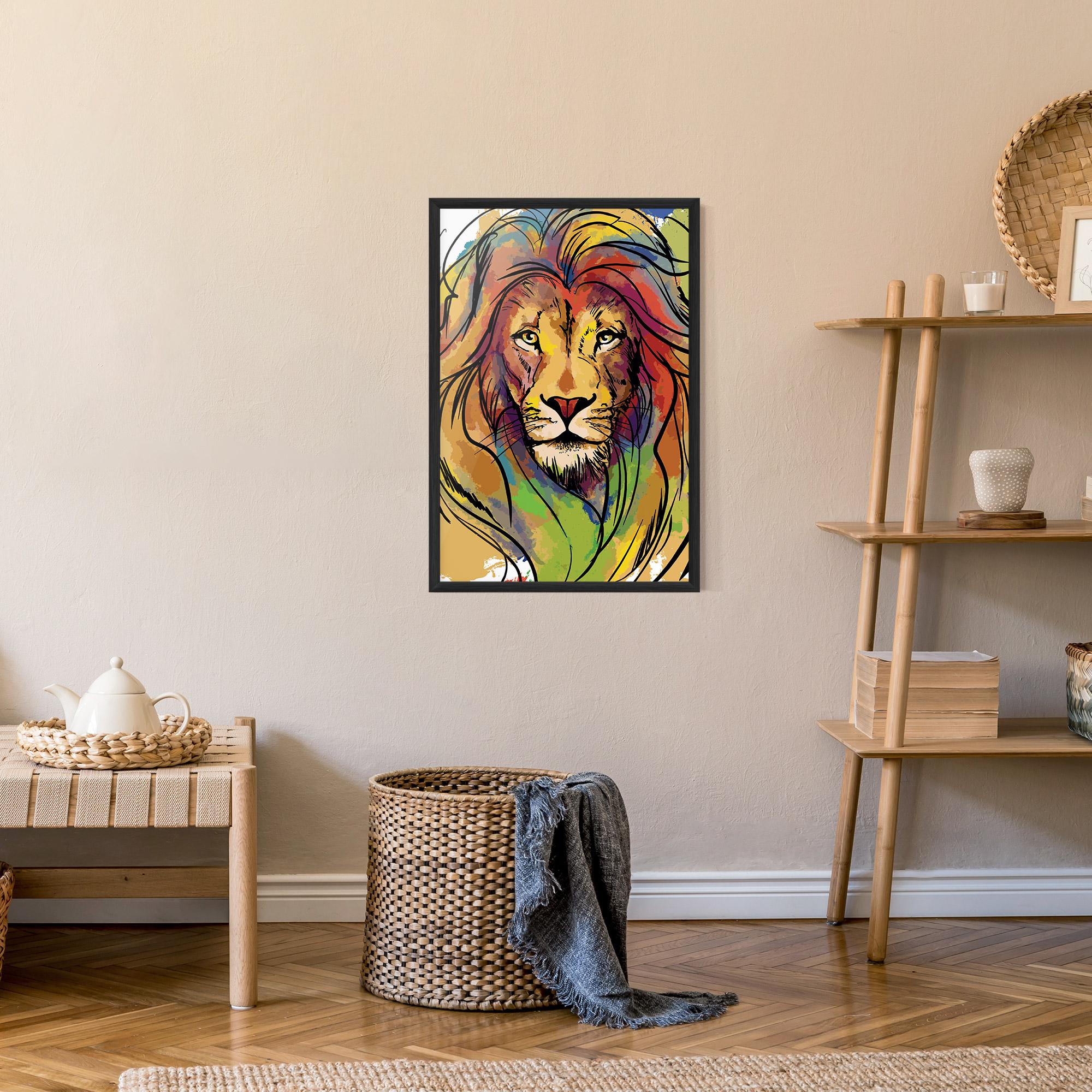 Plakat w Ramie Drawn Lion mockup 9