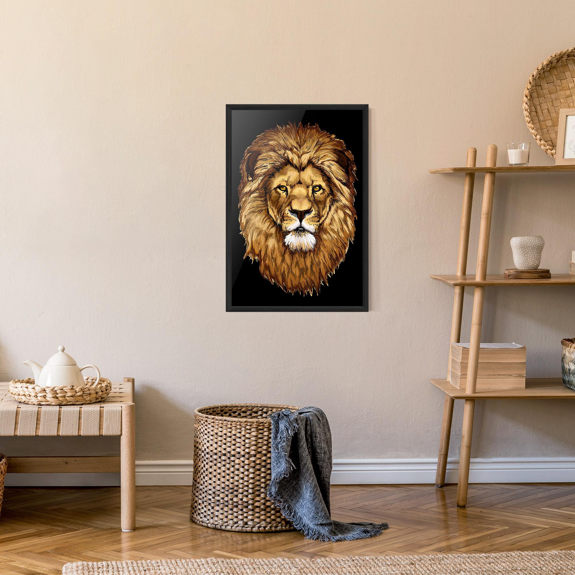 Plakat w Ramie Lion Head mockup 9