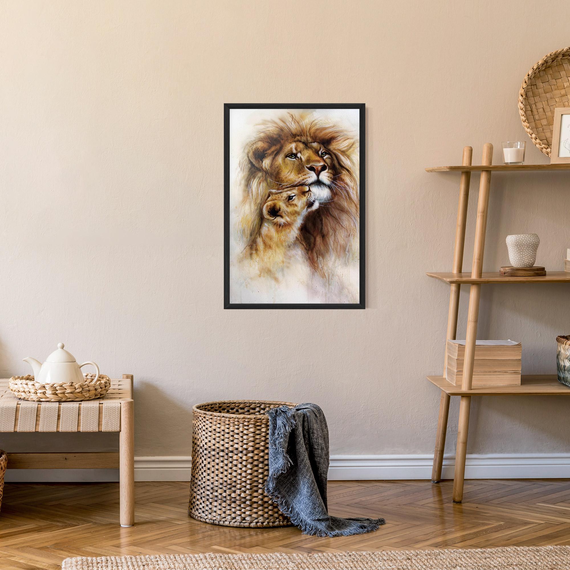 Plakat w Ramie Lion Love mockup 9