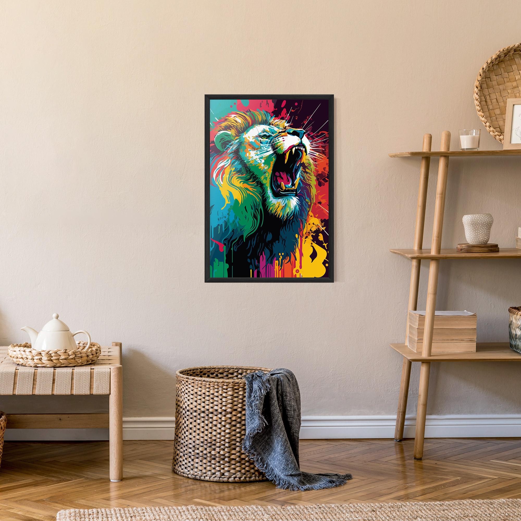 Plakat w Ramie Lion Splash mockup 9