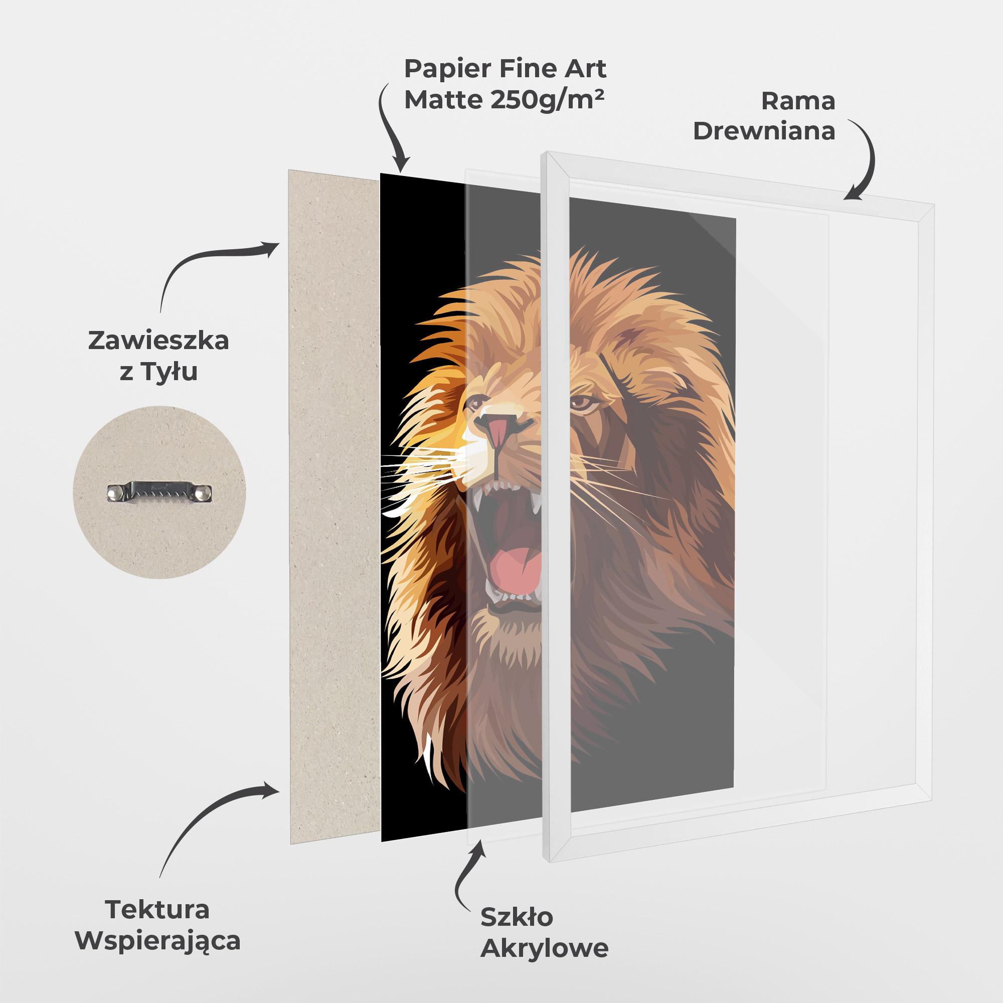Plakat w Ramie Angry Lion Head mockup 1