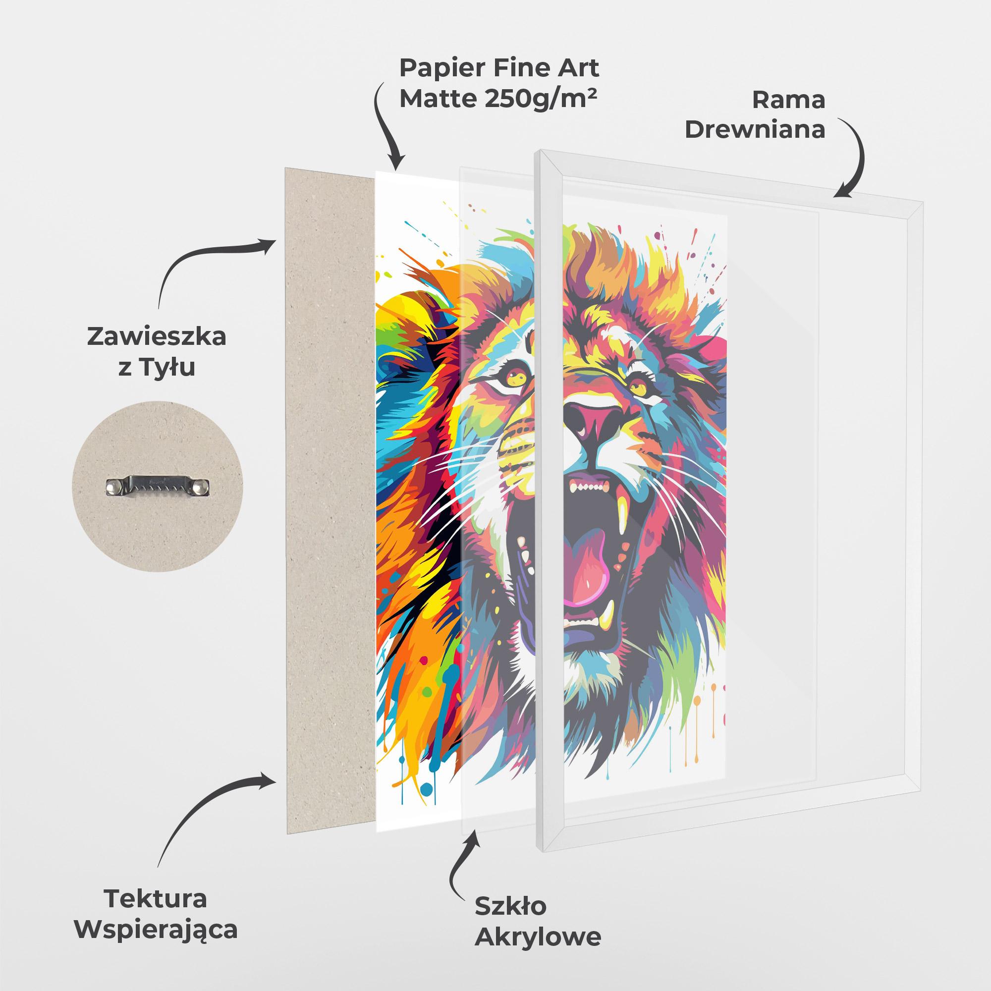 Plakat w Ramie Angry Lion Mix mockup 1