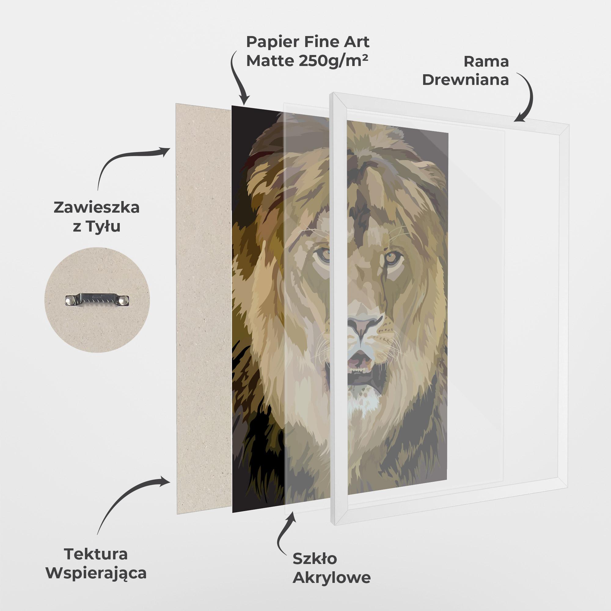 Plakat w Ramie Beautiful Lion Art mockup 1