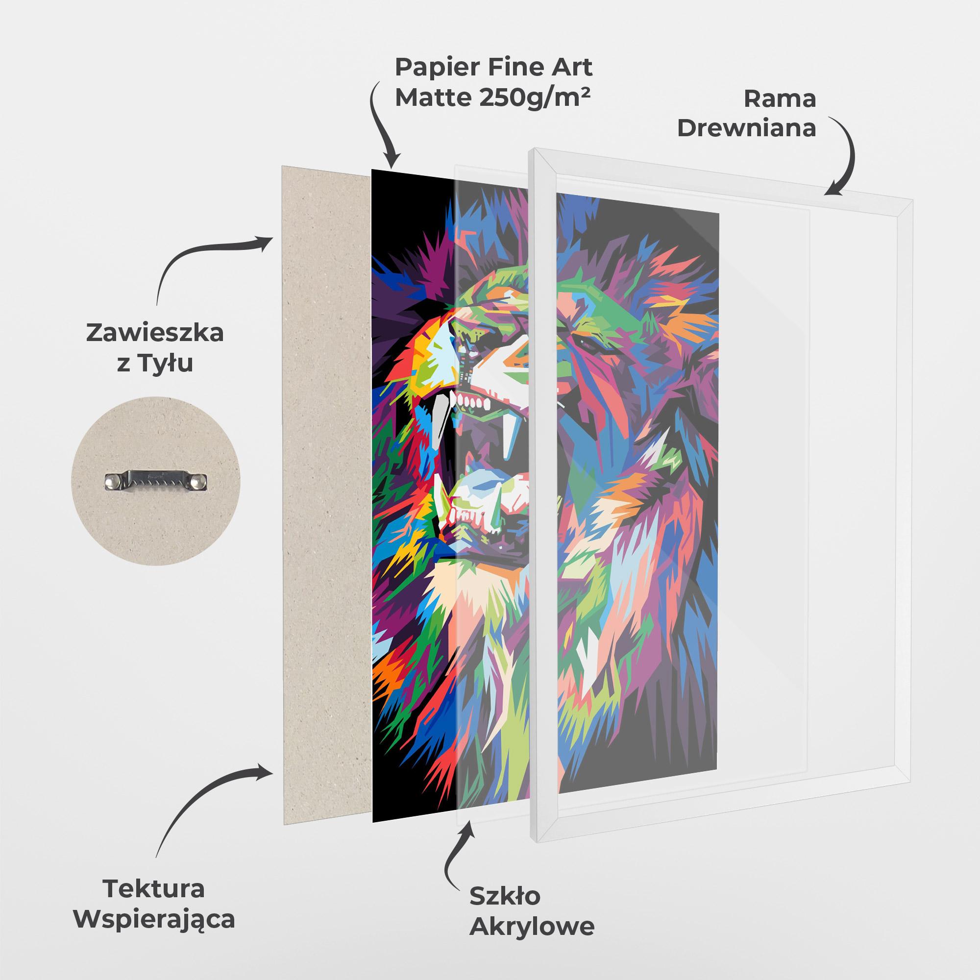 Plakat w Ramie Beautiful Lion mockup 1