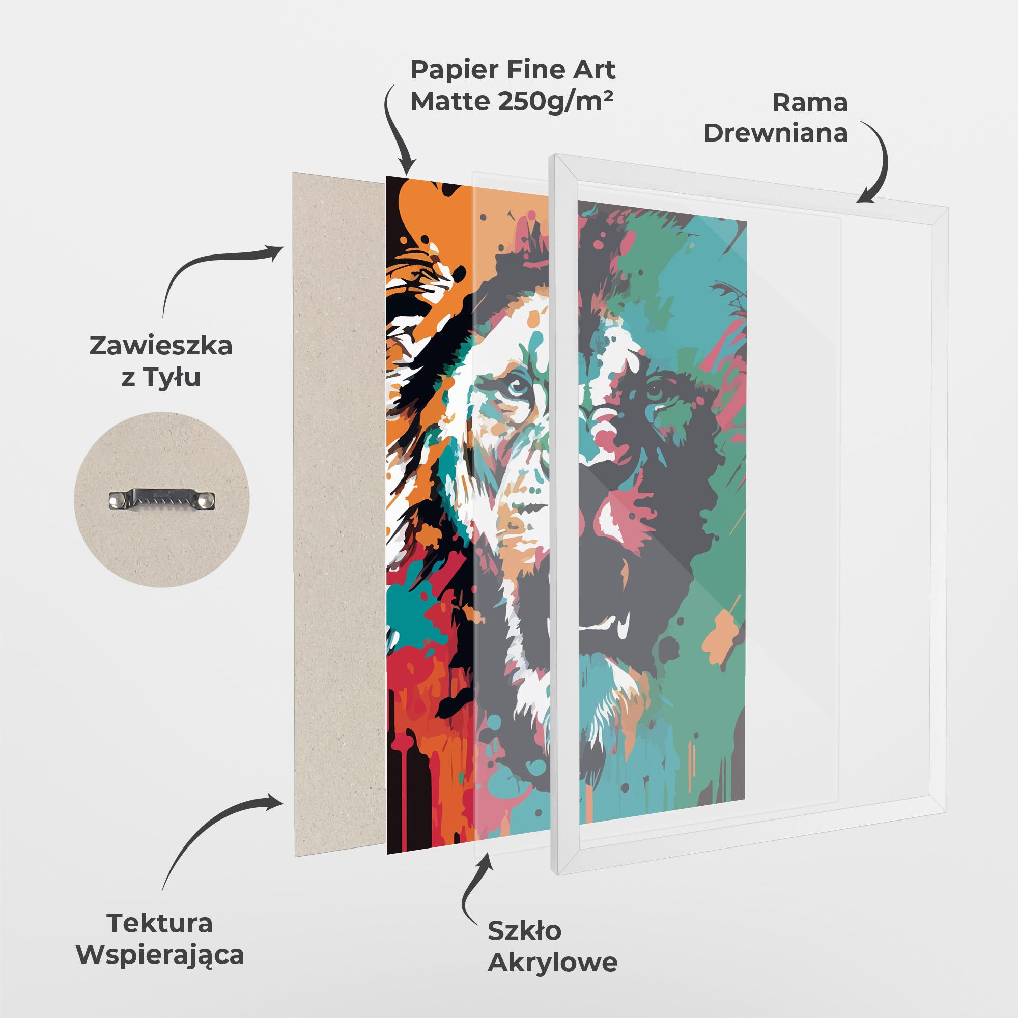 Plakat w Ramie Blue Green Lion mockup 1