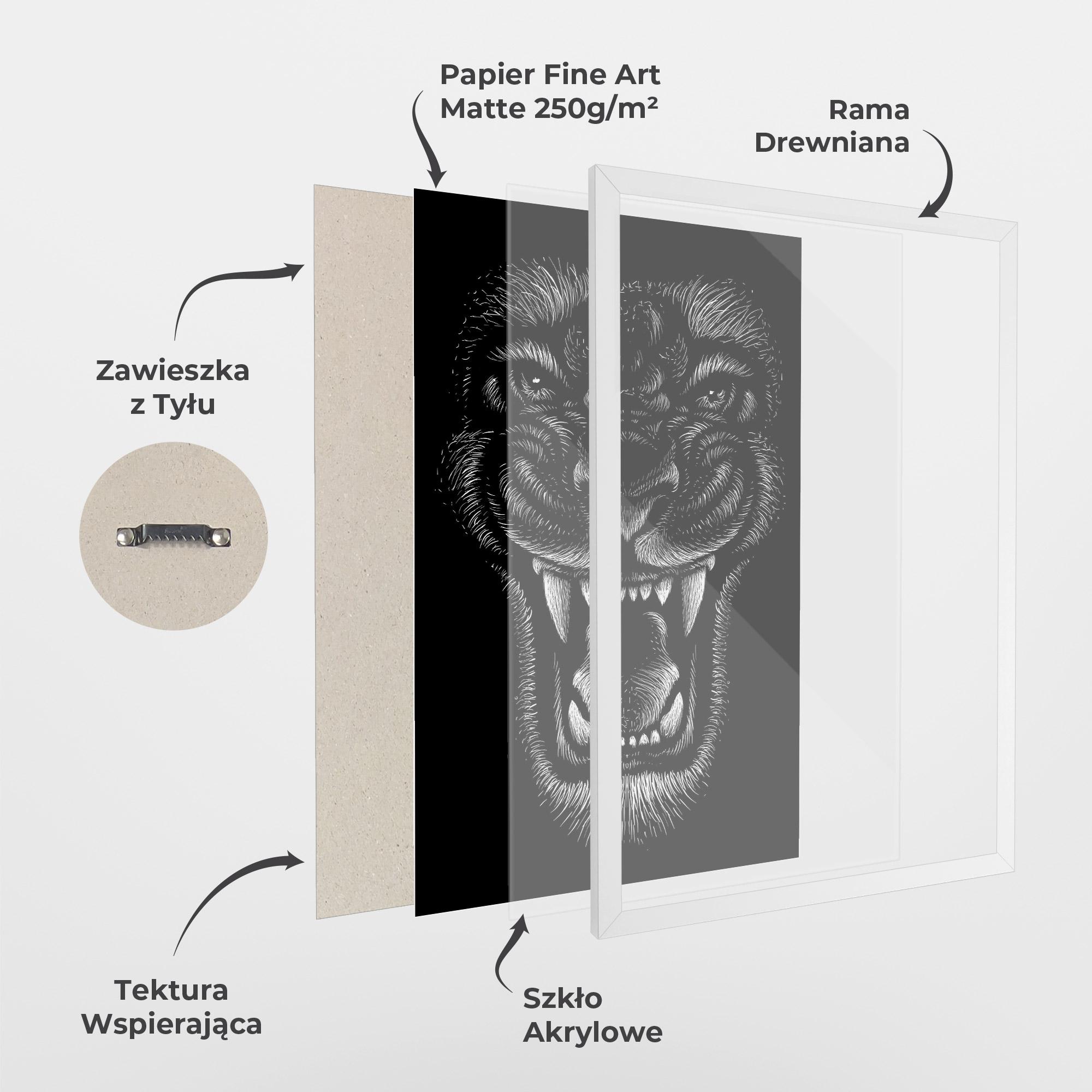 Plakat w Ramie Lion Bite mockup 1