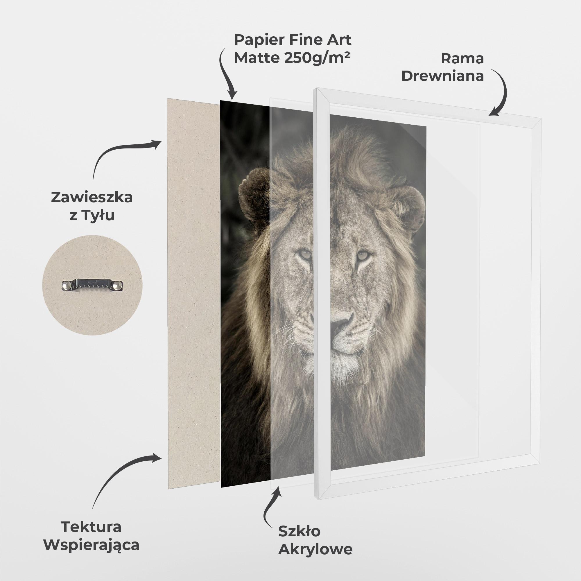 Plakat w Ramie Lion Close Up mockup 1