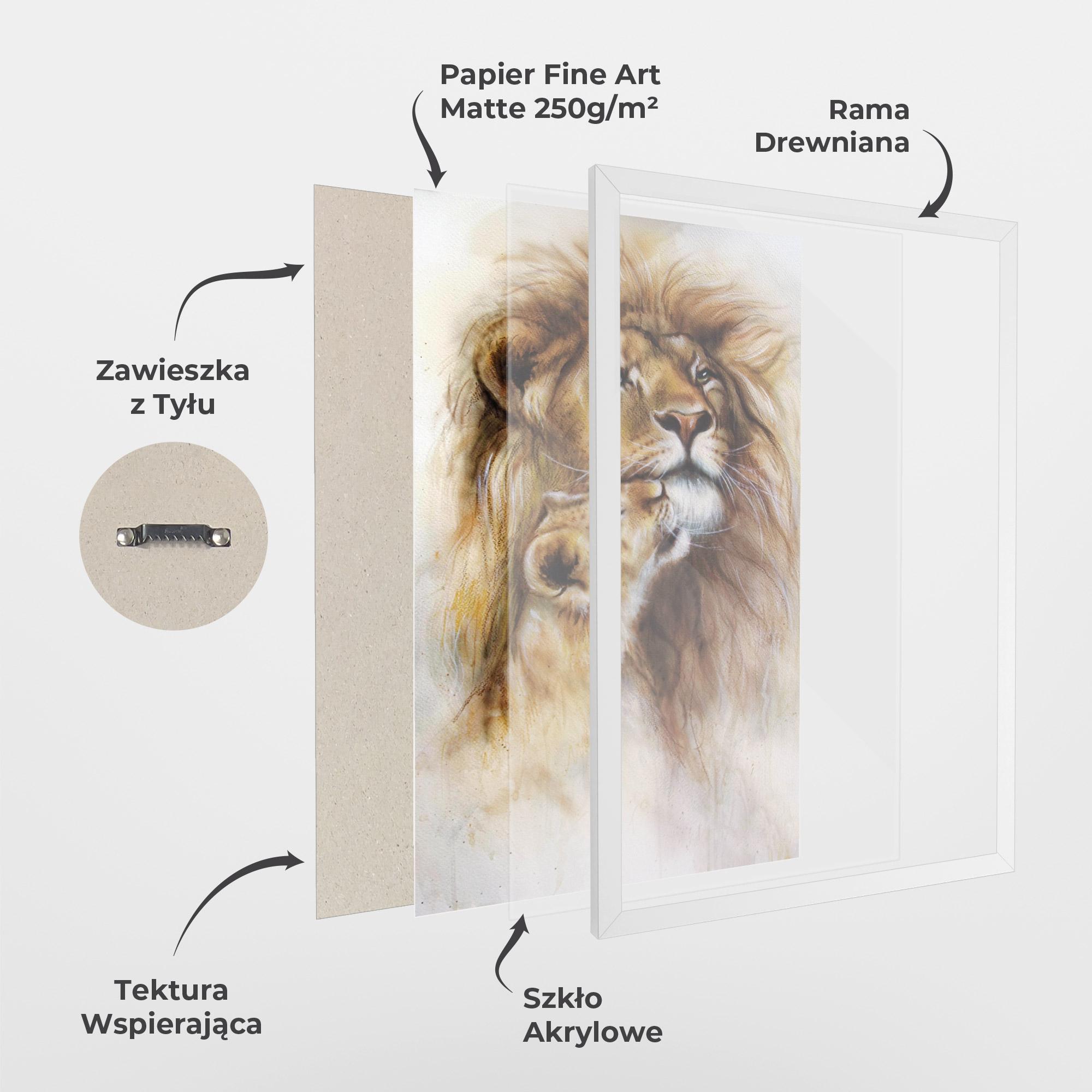 Plakat w Ramie Lion Love mockup 1