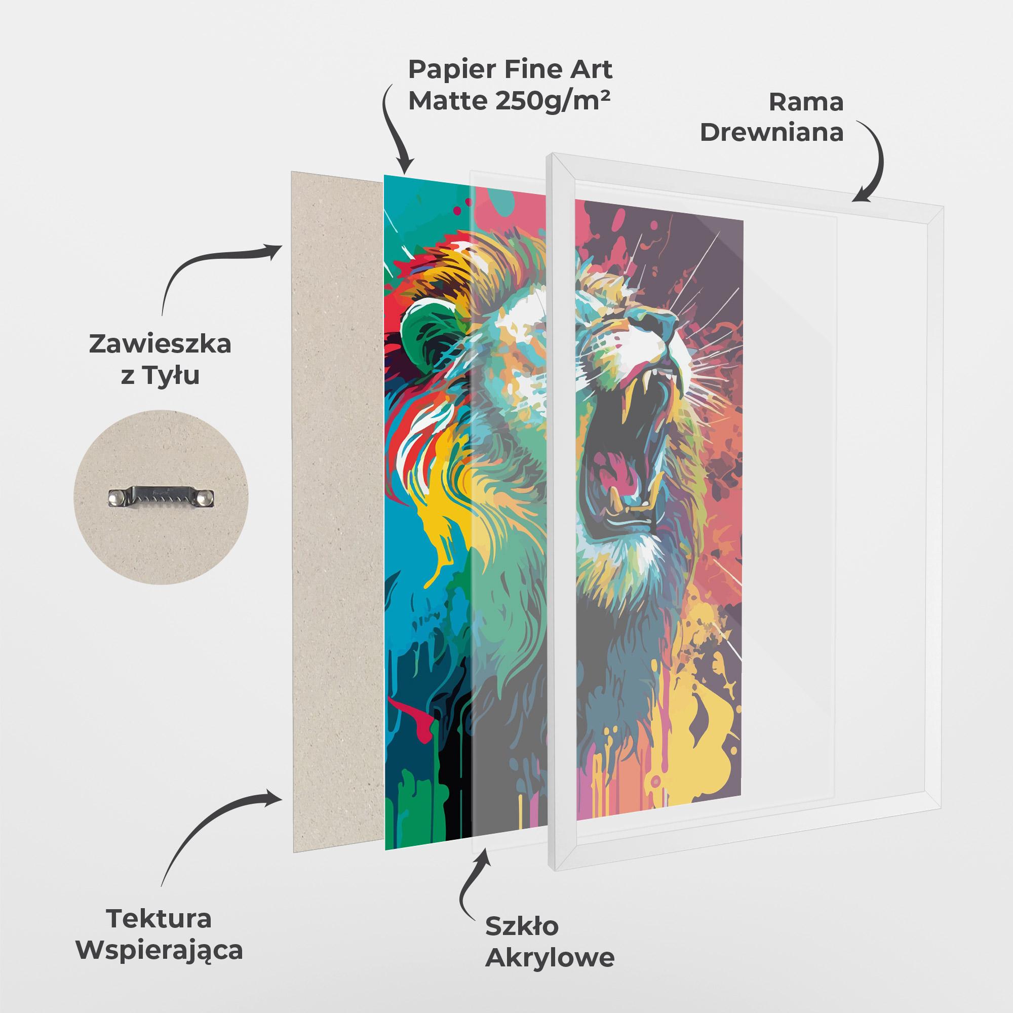 Plakat w Ramie Lion Splash mockup 1