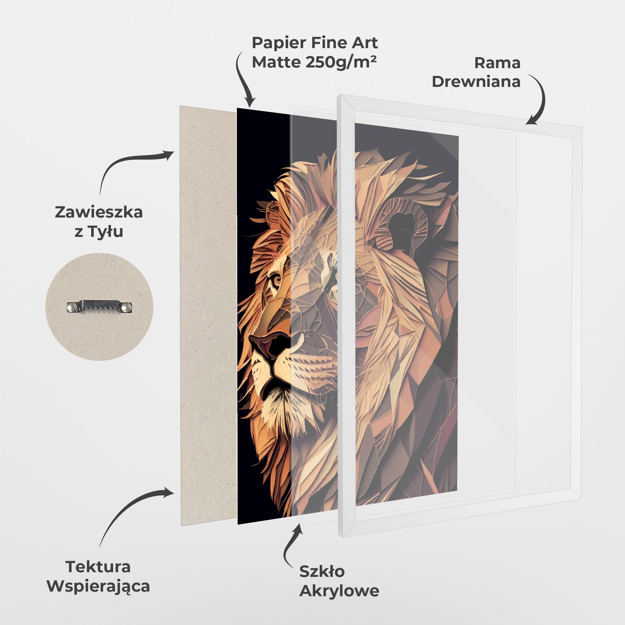 Plakat w Ramie Orange Mix Lion mockup 1