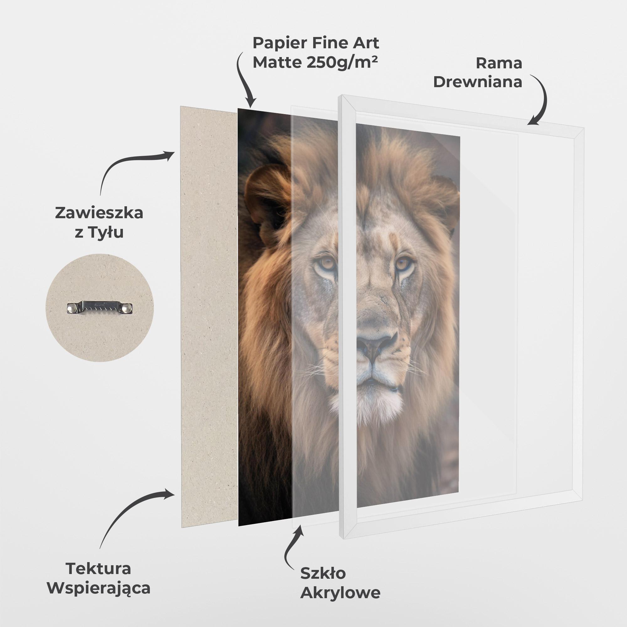 Plakat w Ramie Wild Lion View mockup 1