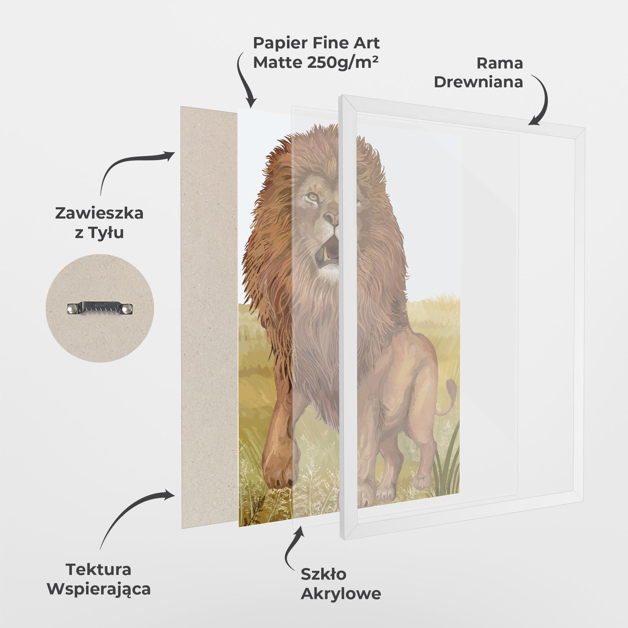 Plakat w Ramie Wild Lion mockup 1