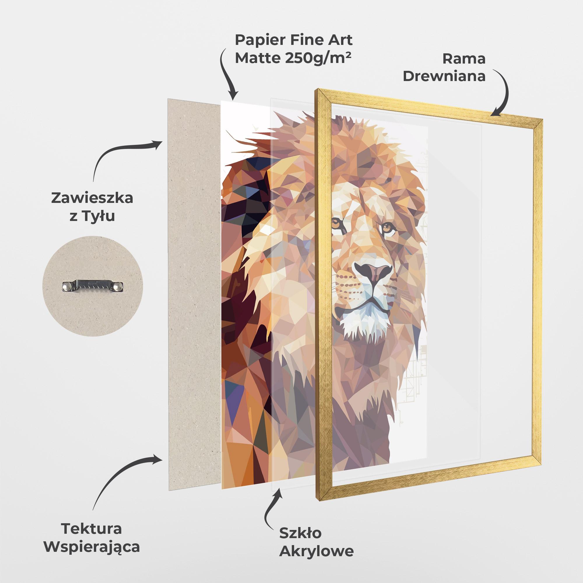 Plakat w Ramie Artistic Lion Head mockup 1