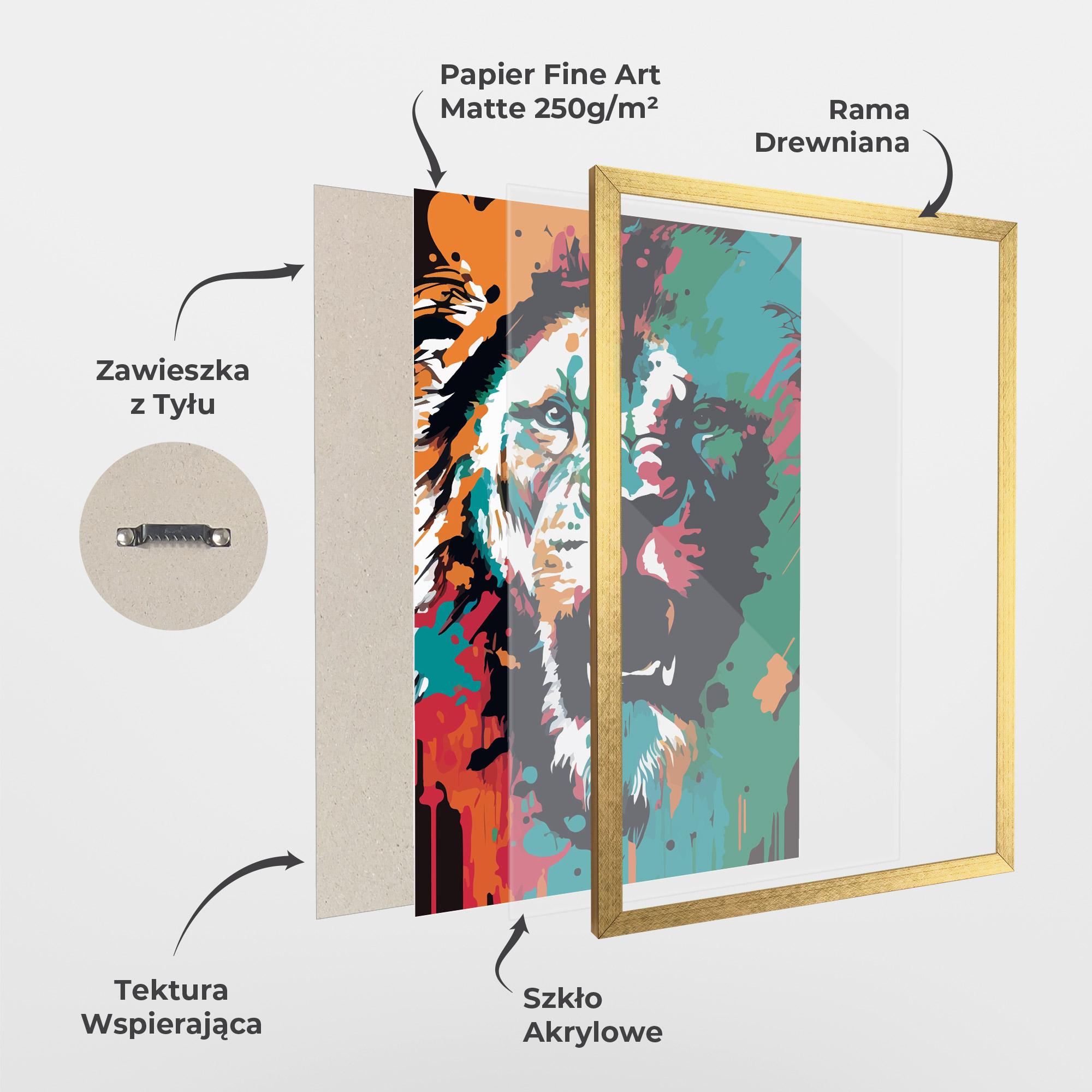 Plakat w Ramie Blue Green Lion mockup 1