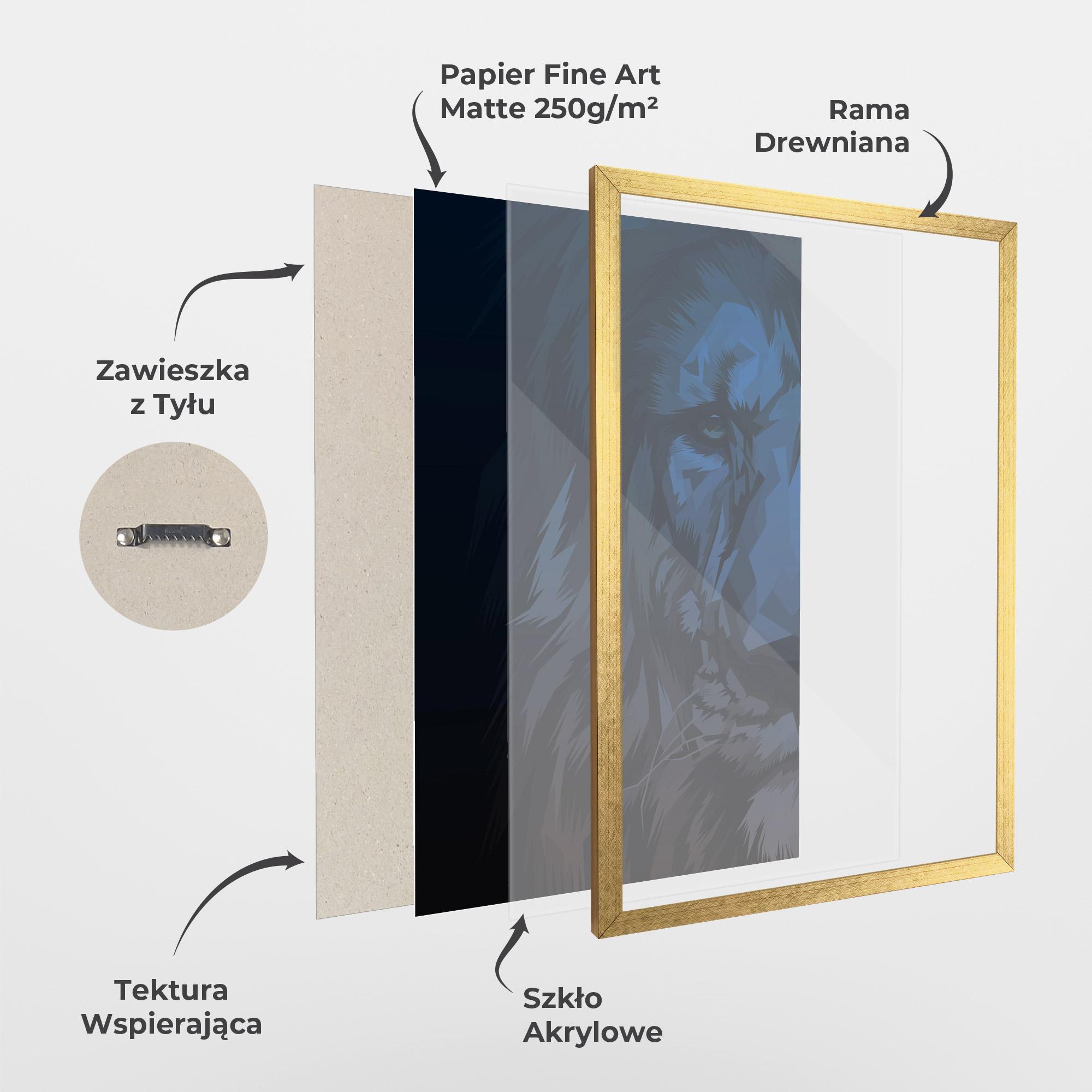 Plakat w Ramie Blue Lion mockup 1