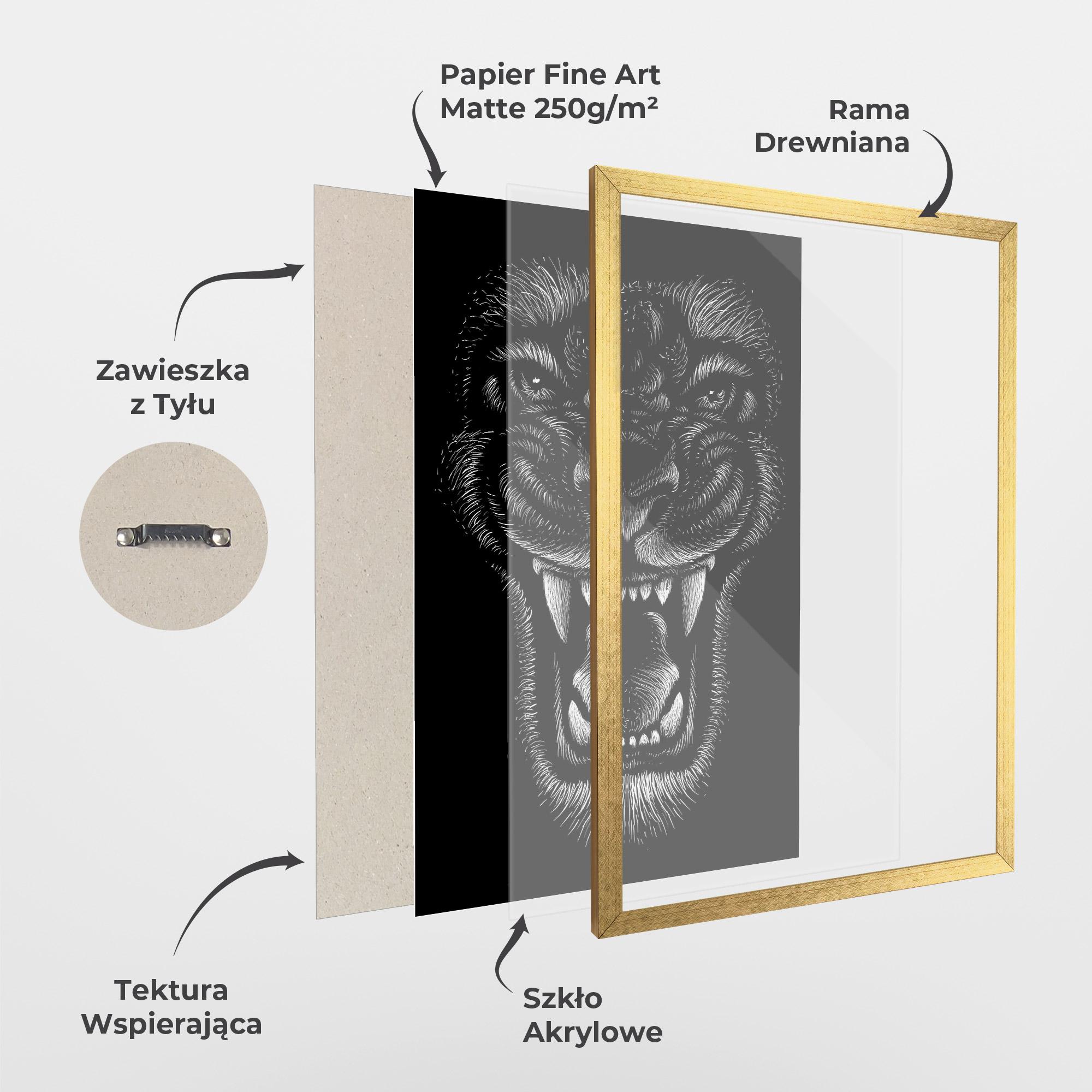 Plakat w Ramie Lion Bite mockup 1