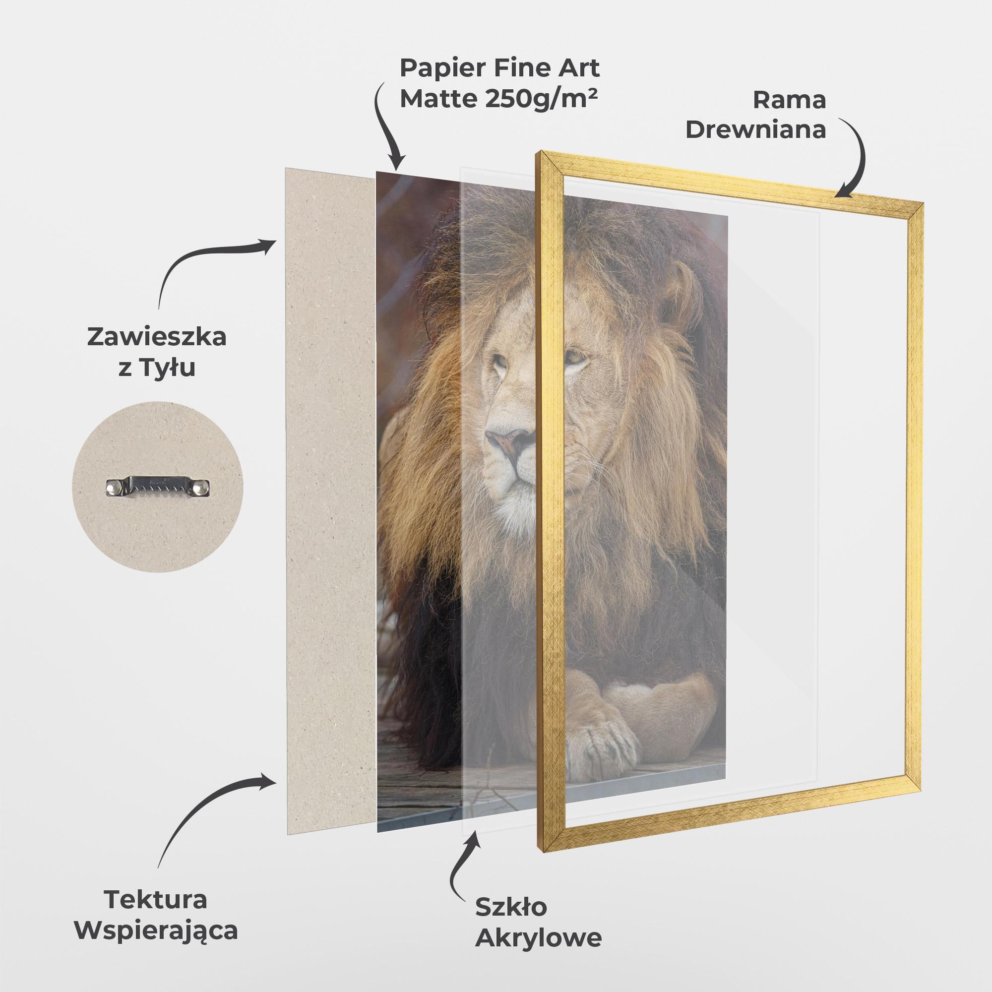 Plakat w Ramie Lion Chilling mockup 1