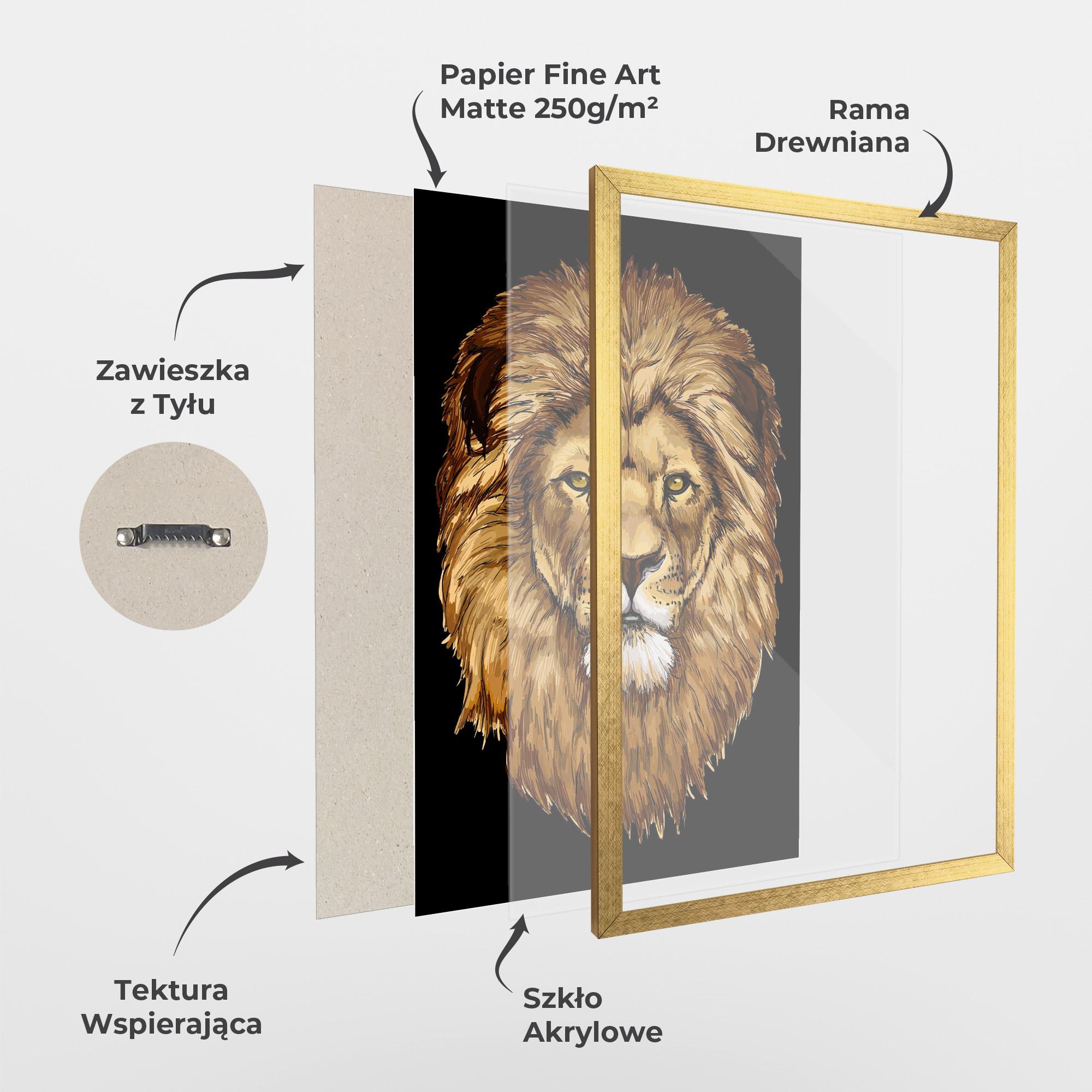 Plakat w Ramie Lion Head mockup 1