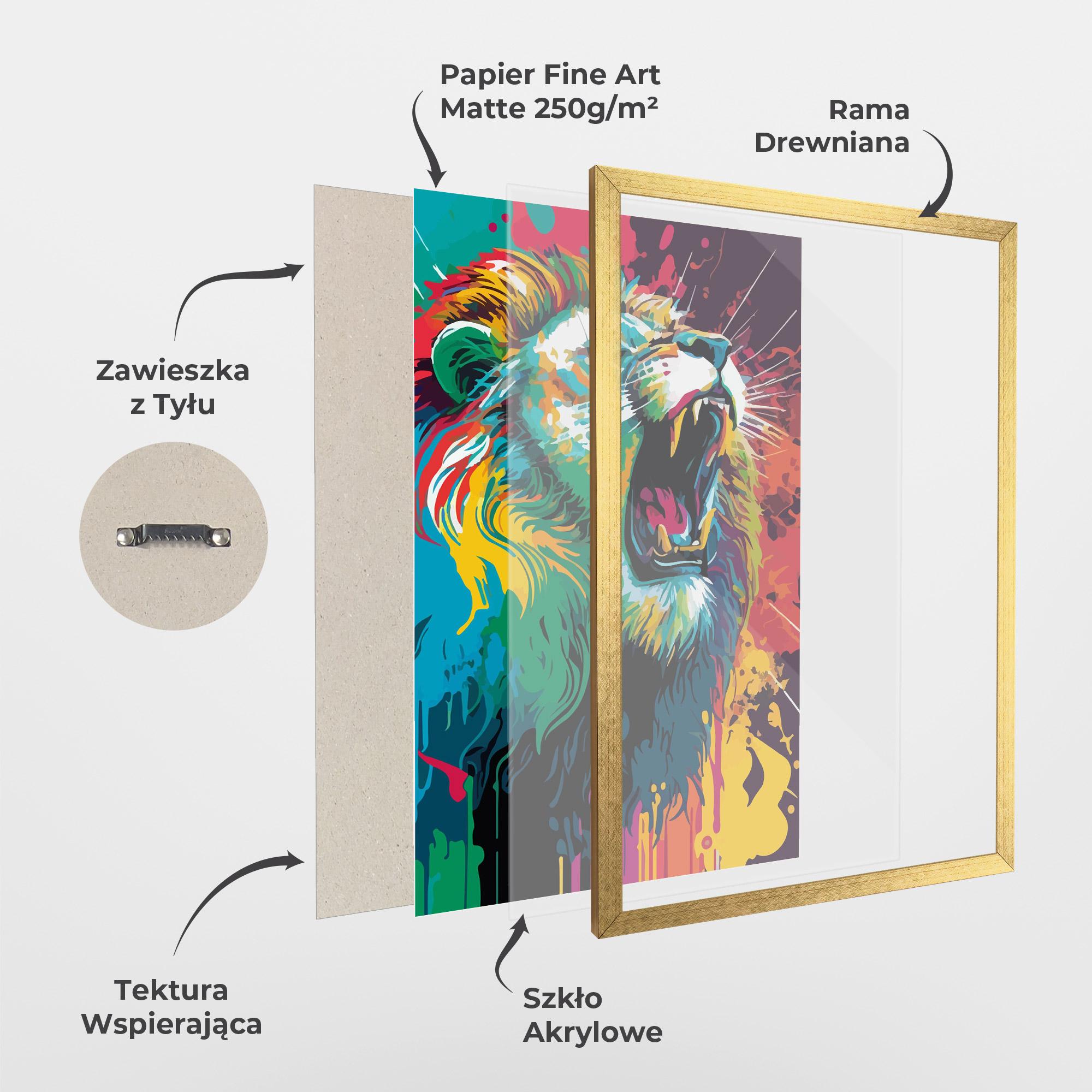 Plakat w Ramie Lion Splash mockup 1