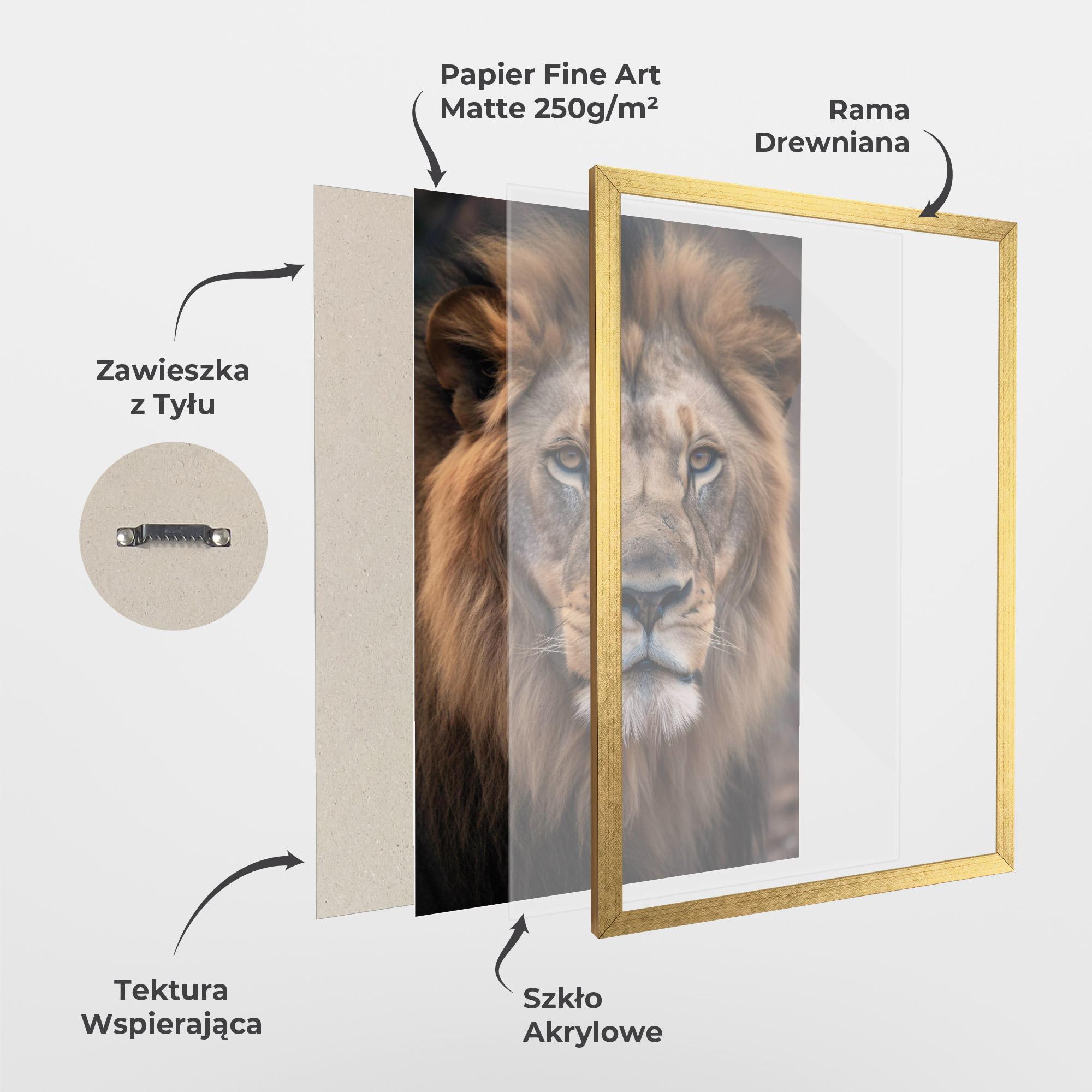 Plakat w Ramie Wild Lion View mockup 1