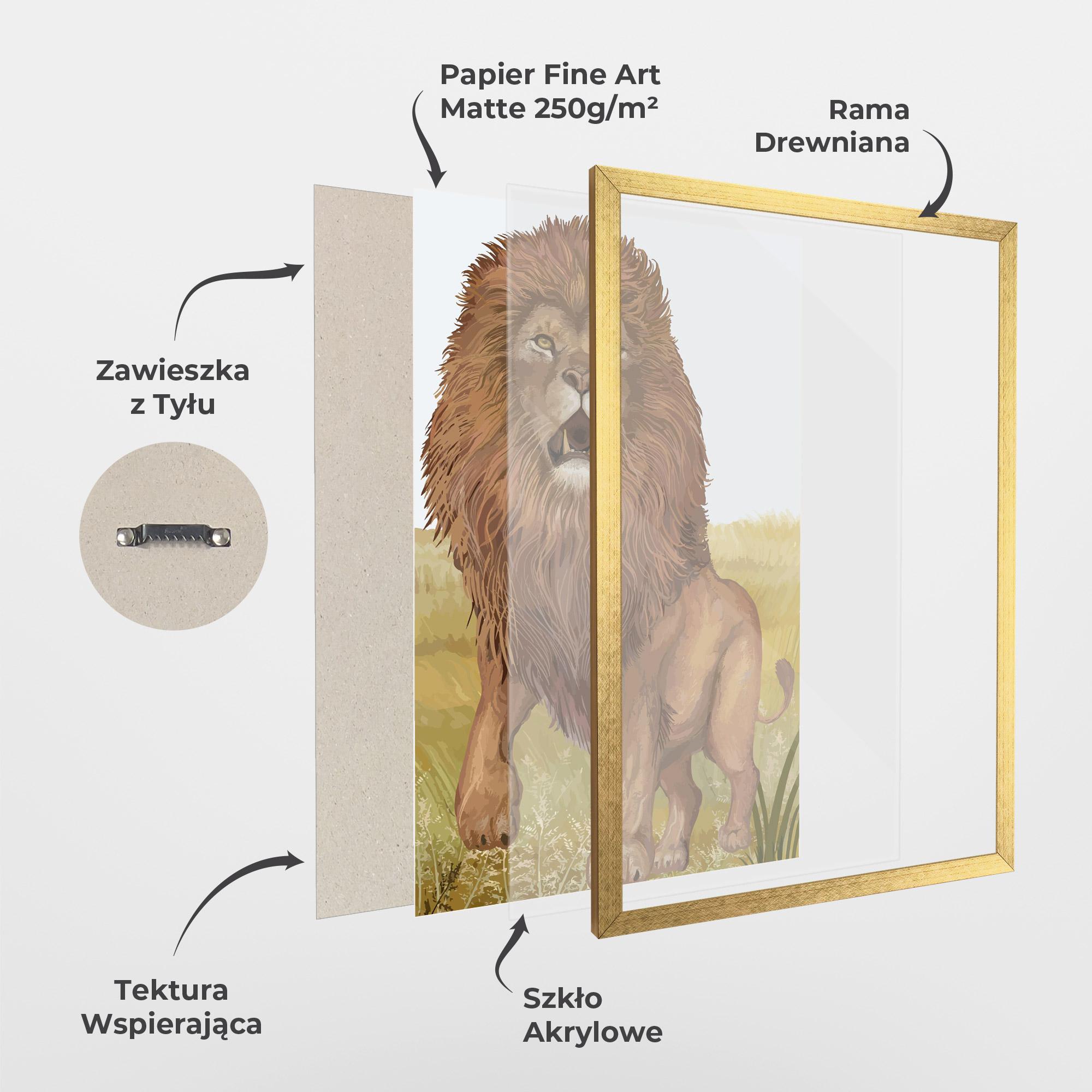 Plakat w Ramie Wild Lion mockup 1