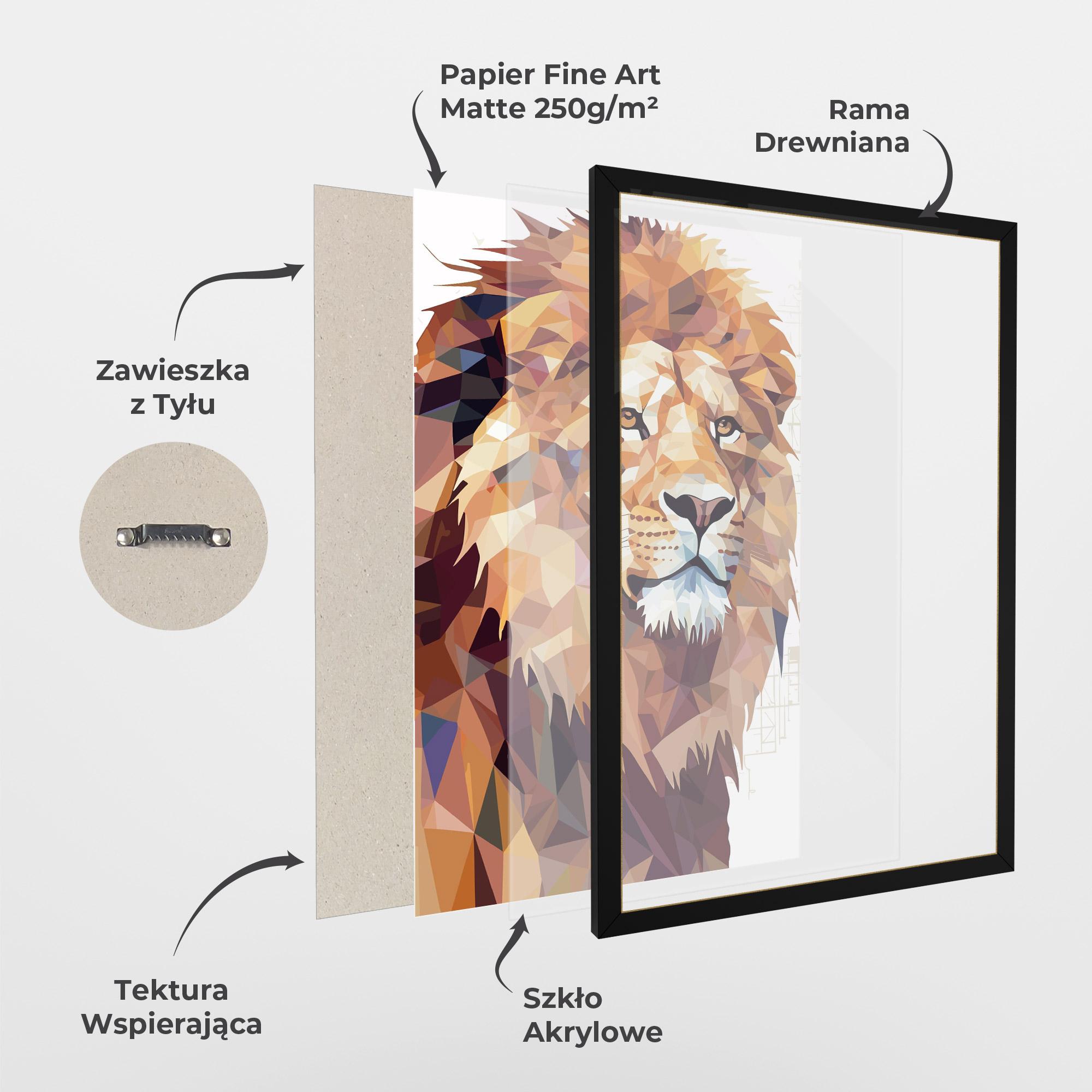Plakat w Ramie Artistic Lion Head mockup 1