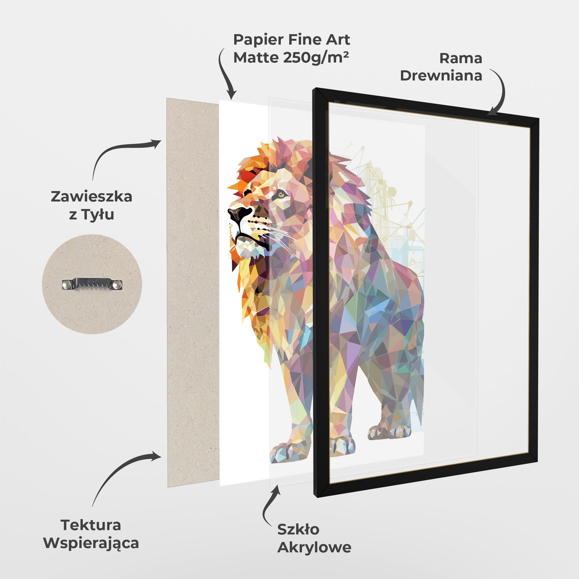 Plakat w Ramie Artistic Lion mockup 1