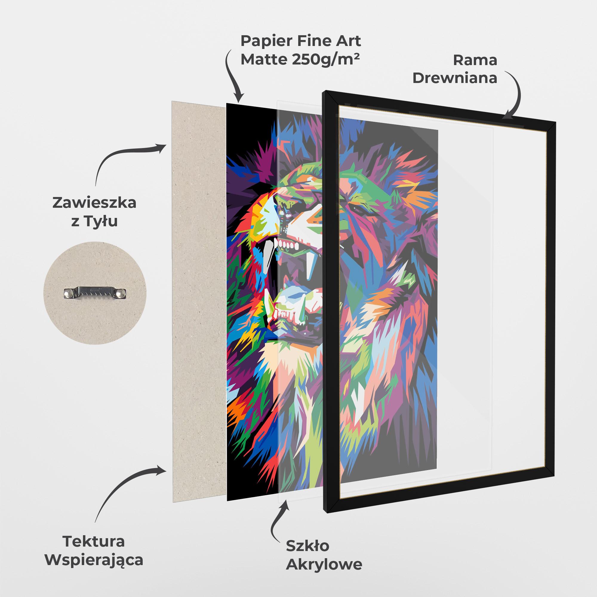 Plakat w Ramie Beautiful Lion mockup 1