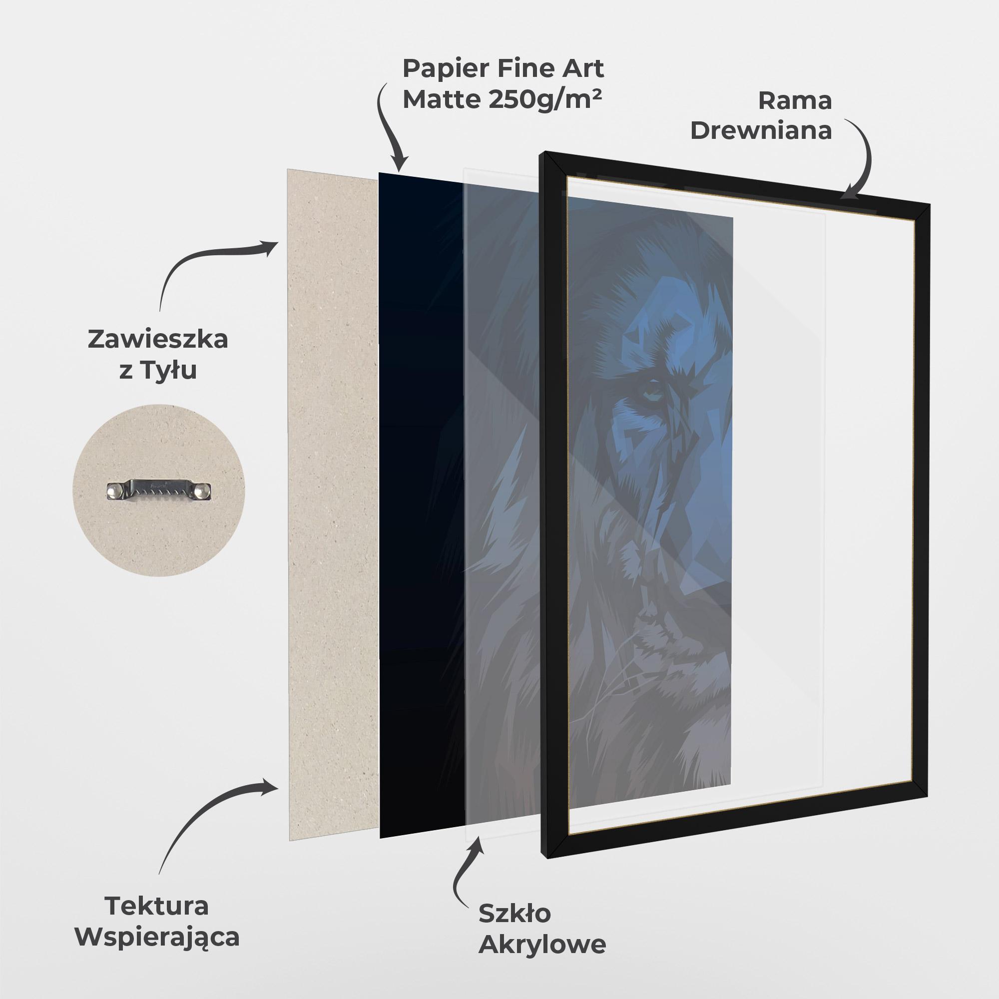 Plakat w Ramie Blue Lion mockup 1