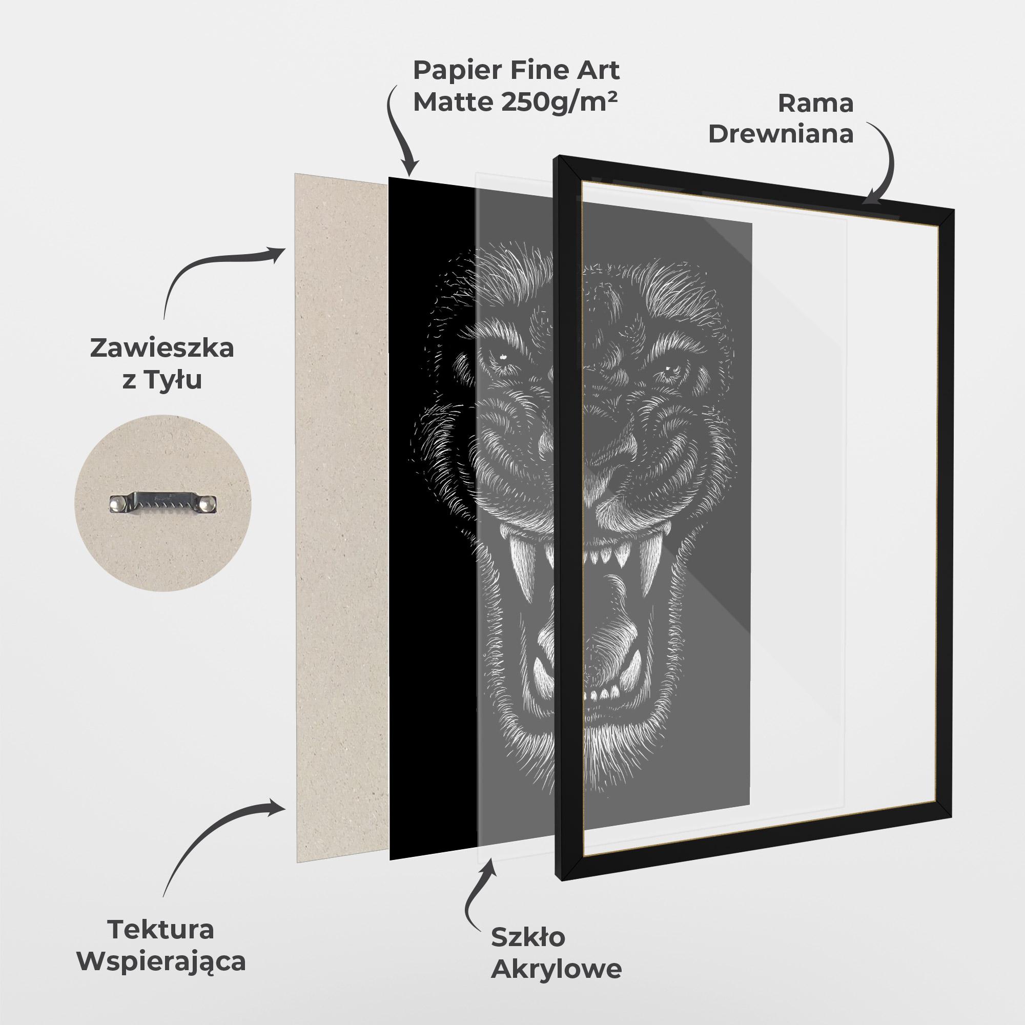 Plakat w Ramie Lion Bite mockup 1