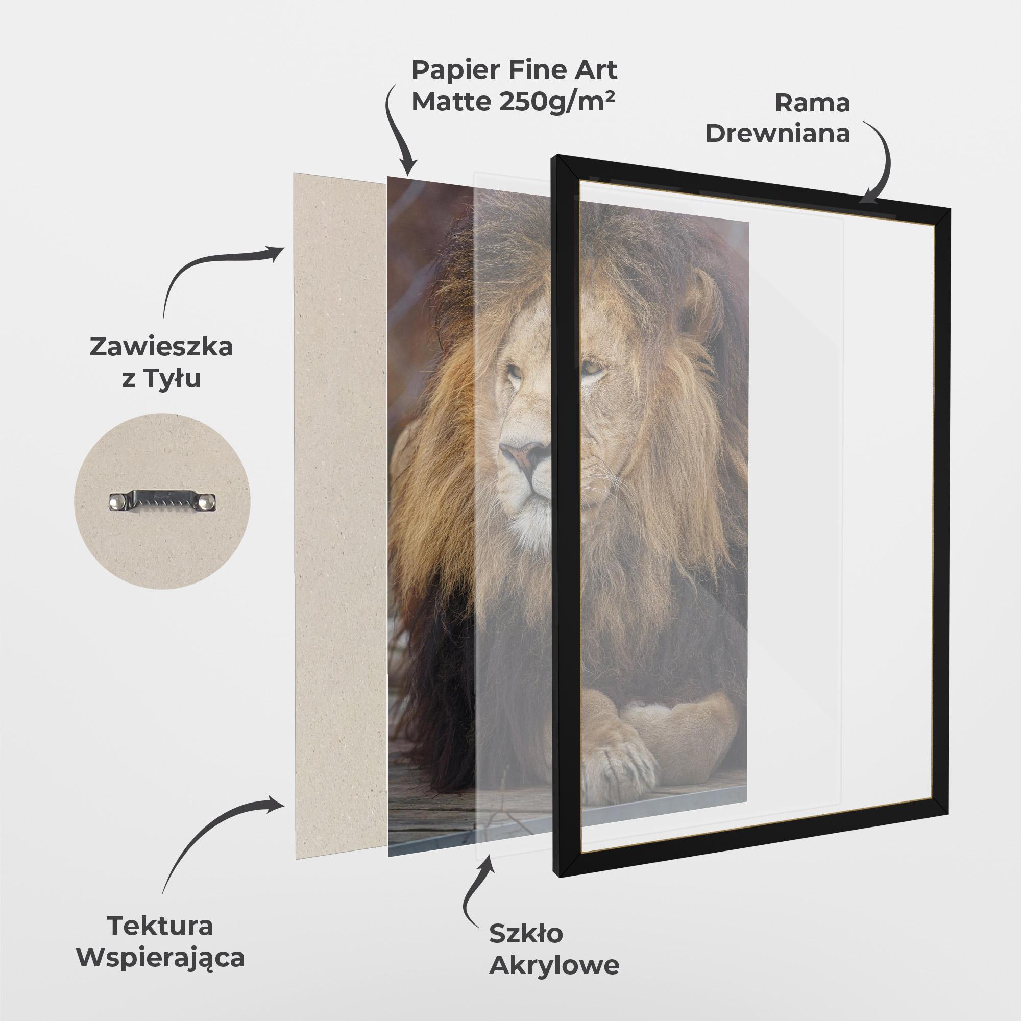 Plakat w Ramie Lion Chilling mockup 1
