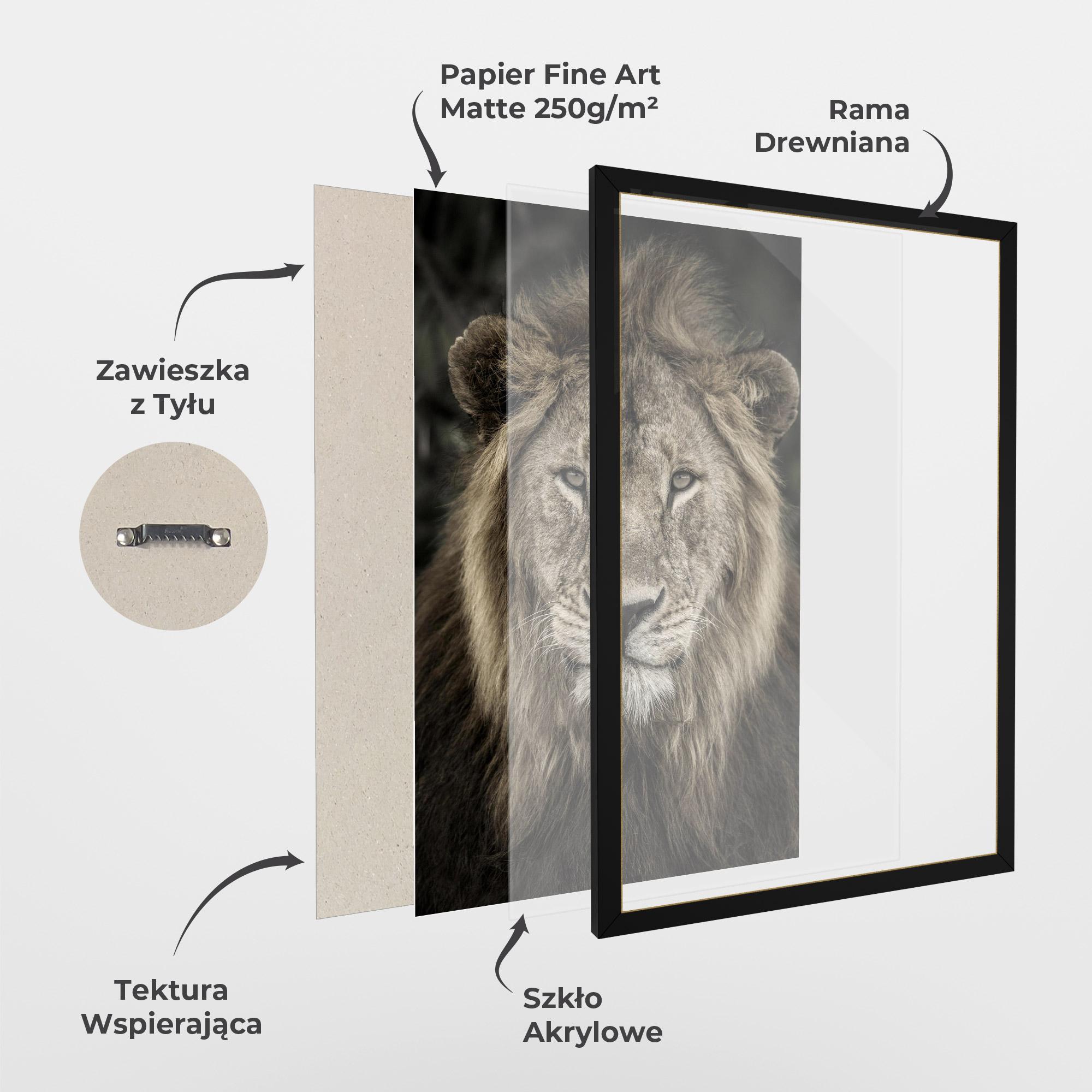 Plakat w Ramie Lion Close Up mockup 1