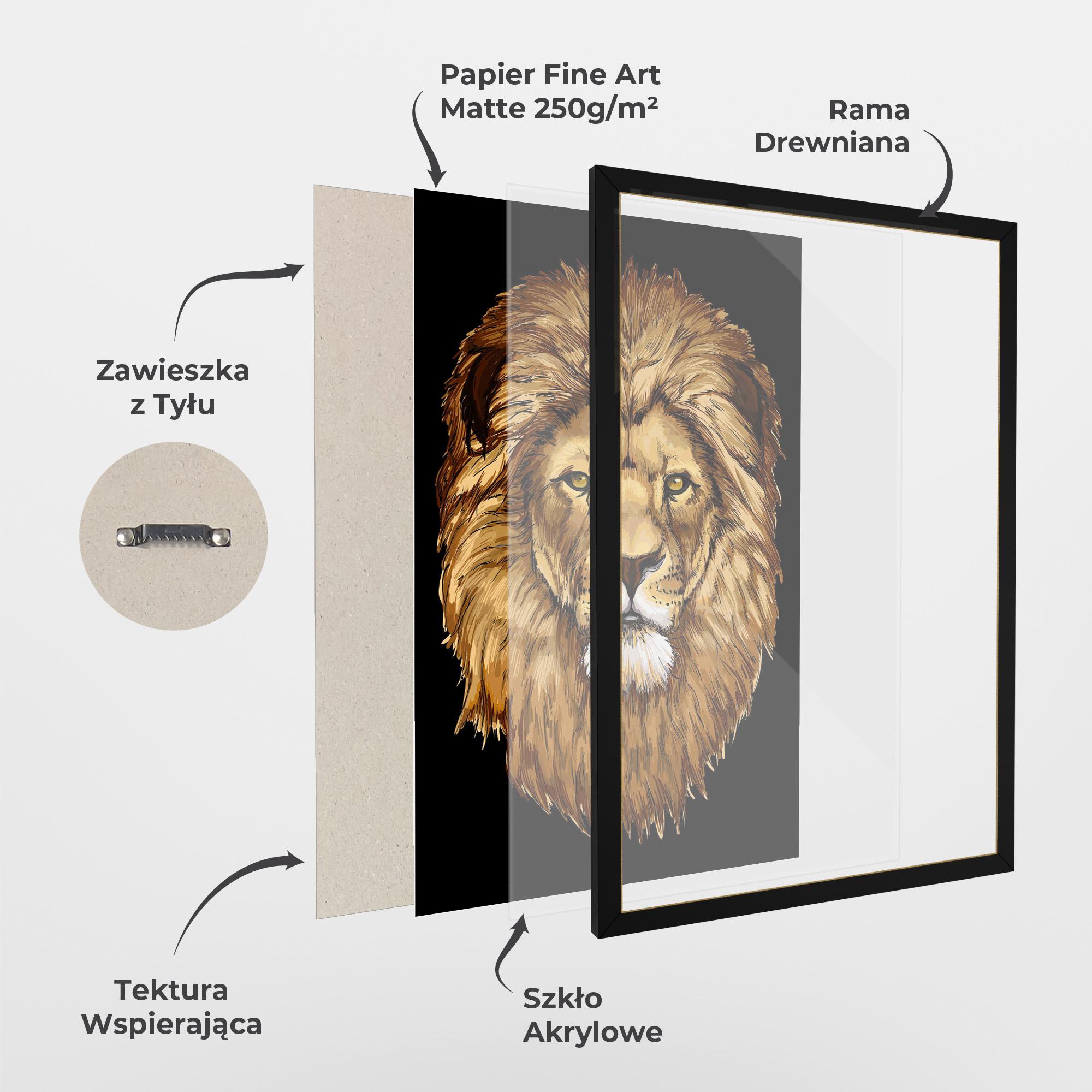 Plakat w Ramie Lion Head mockup 1