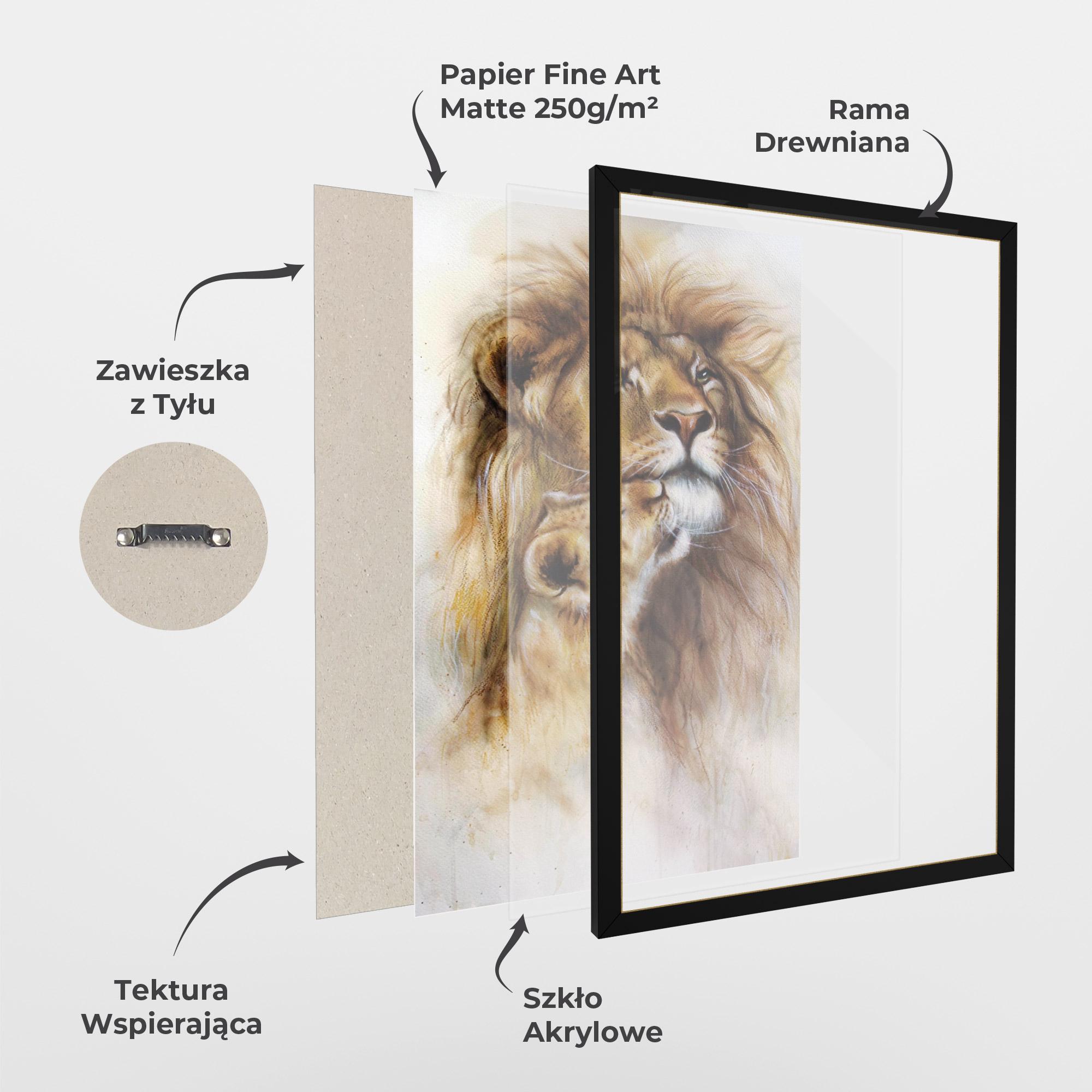 Plakat w Ramie Lion Love mockup 1