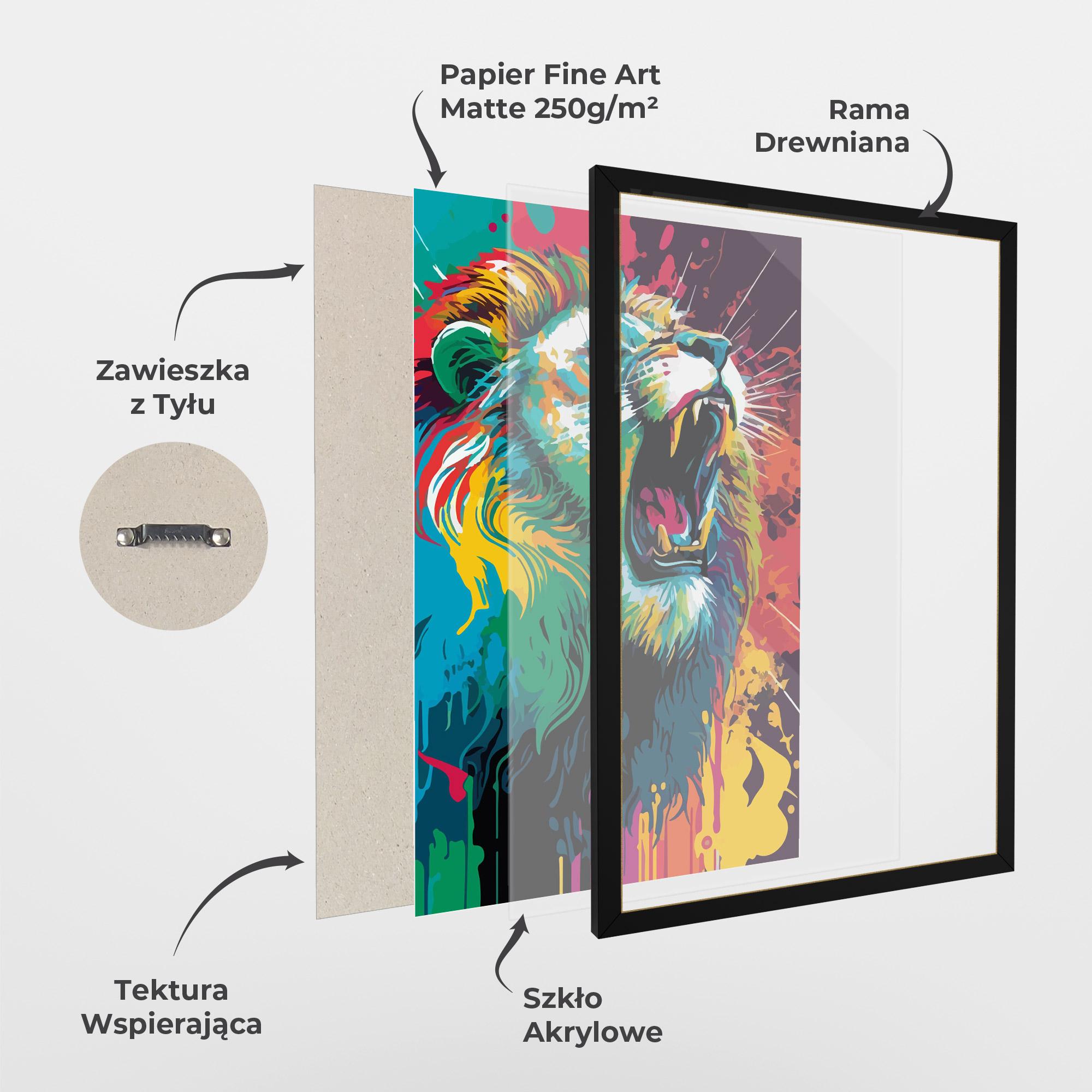 Plakat w Ramie Lion Splash mockup 1