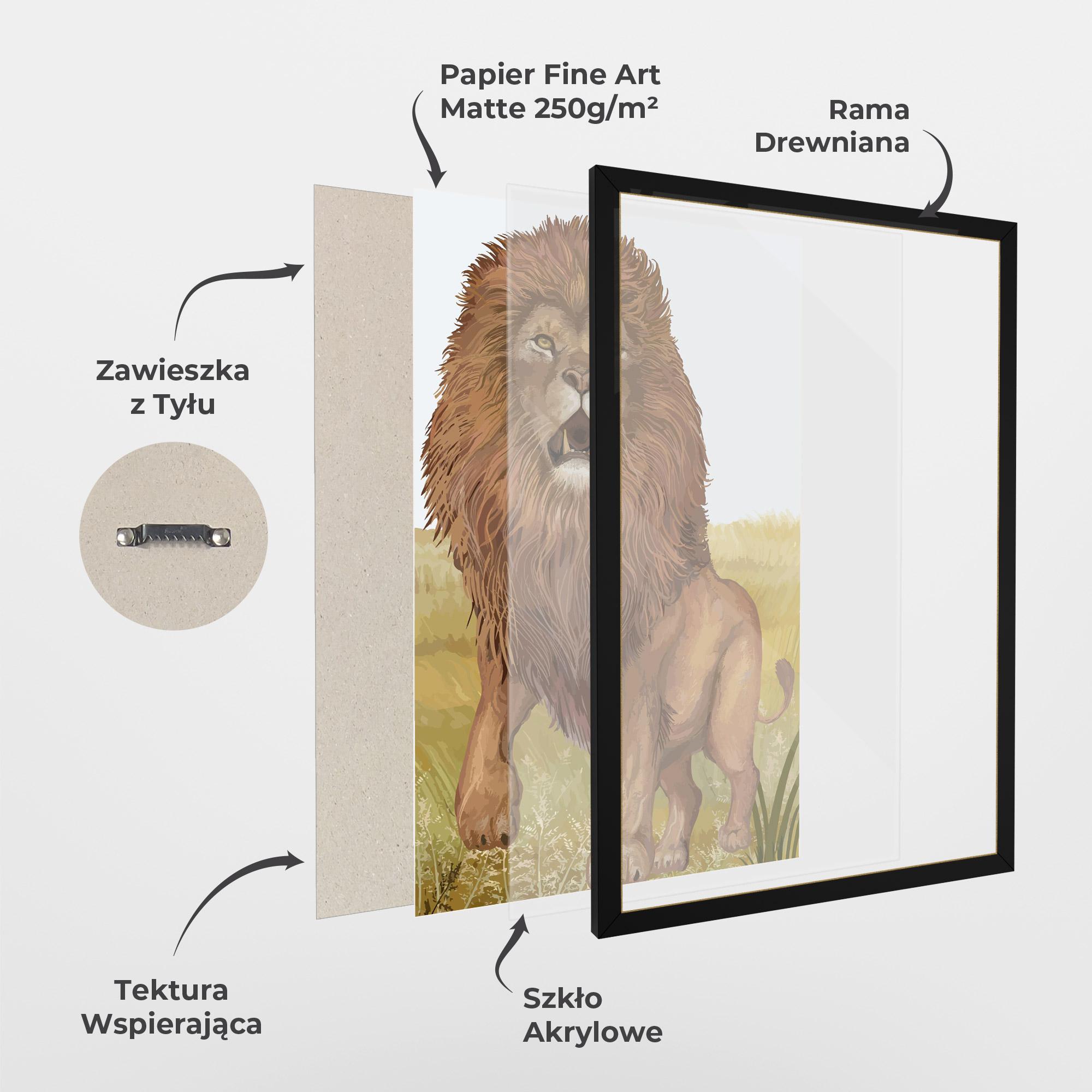 Plakat w Ramie Wild Lion mockup 1